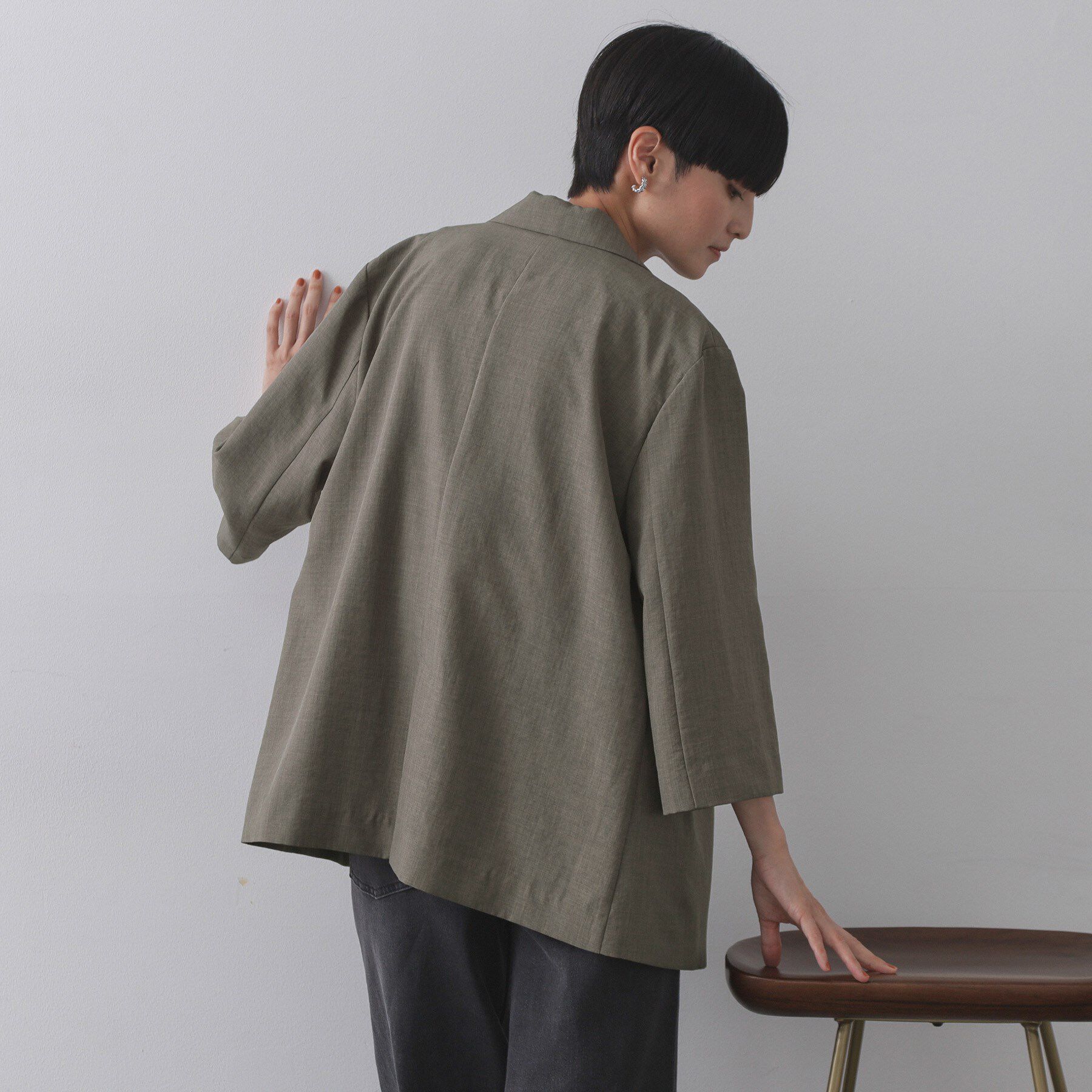 OPAQUE.CLIP「リネンライクダブルジャケット【洗える】」|テーラードジャケット|