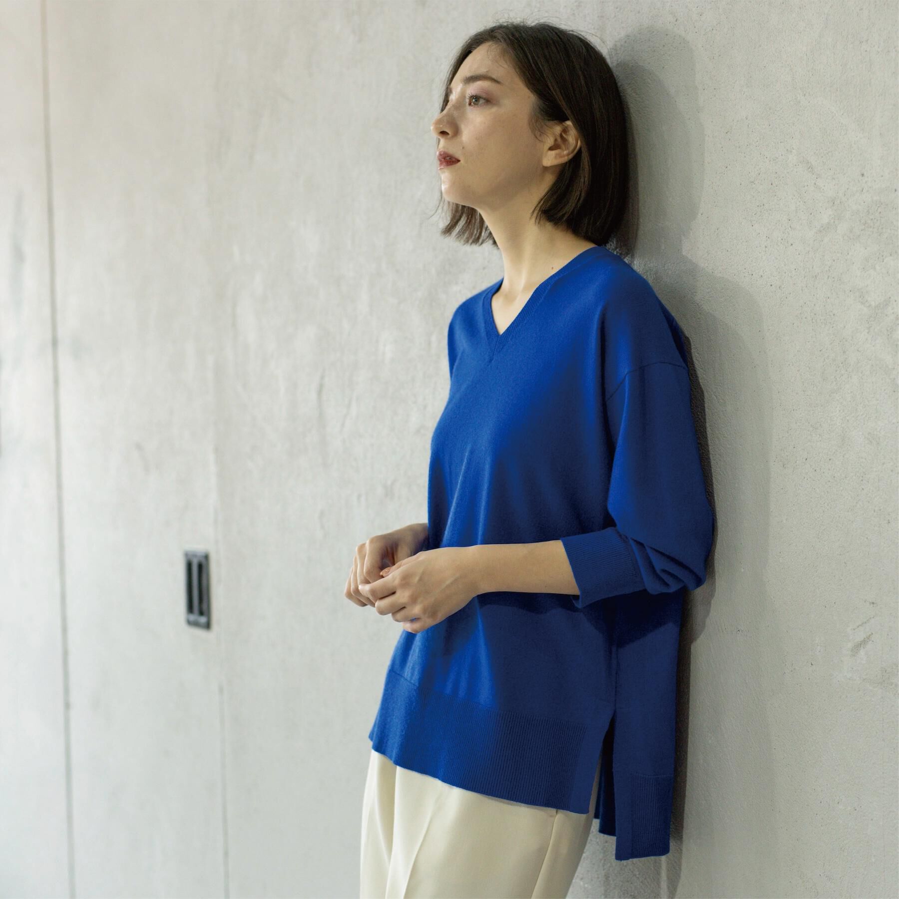 OPAQUE.CLIP「Vネックニット/エクストラファインメリノウール【THEシリーズ/洗濯機OK】」|ニット・セーター|