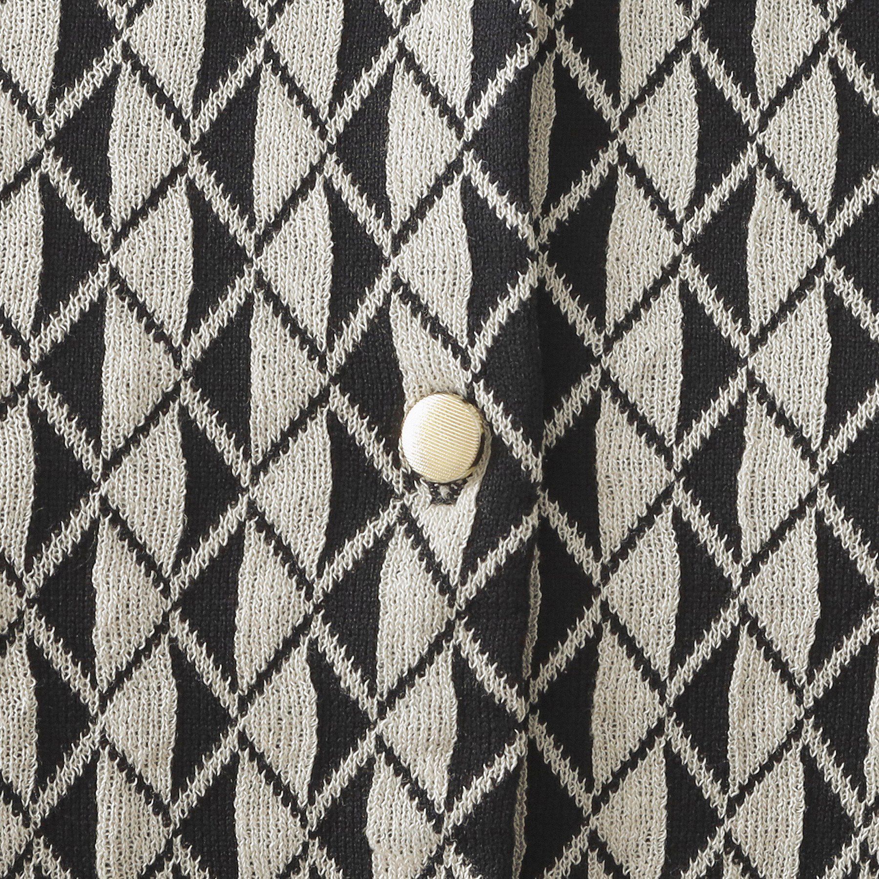 OPAQUE.CLIP「幾何学柄ジャカードニットカーディガン【洗濯機洗い可／抗ピル】」|カーディガン|