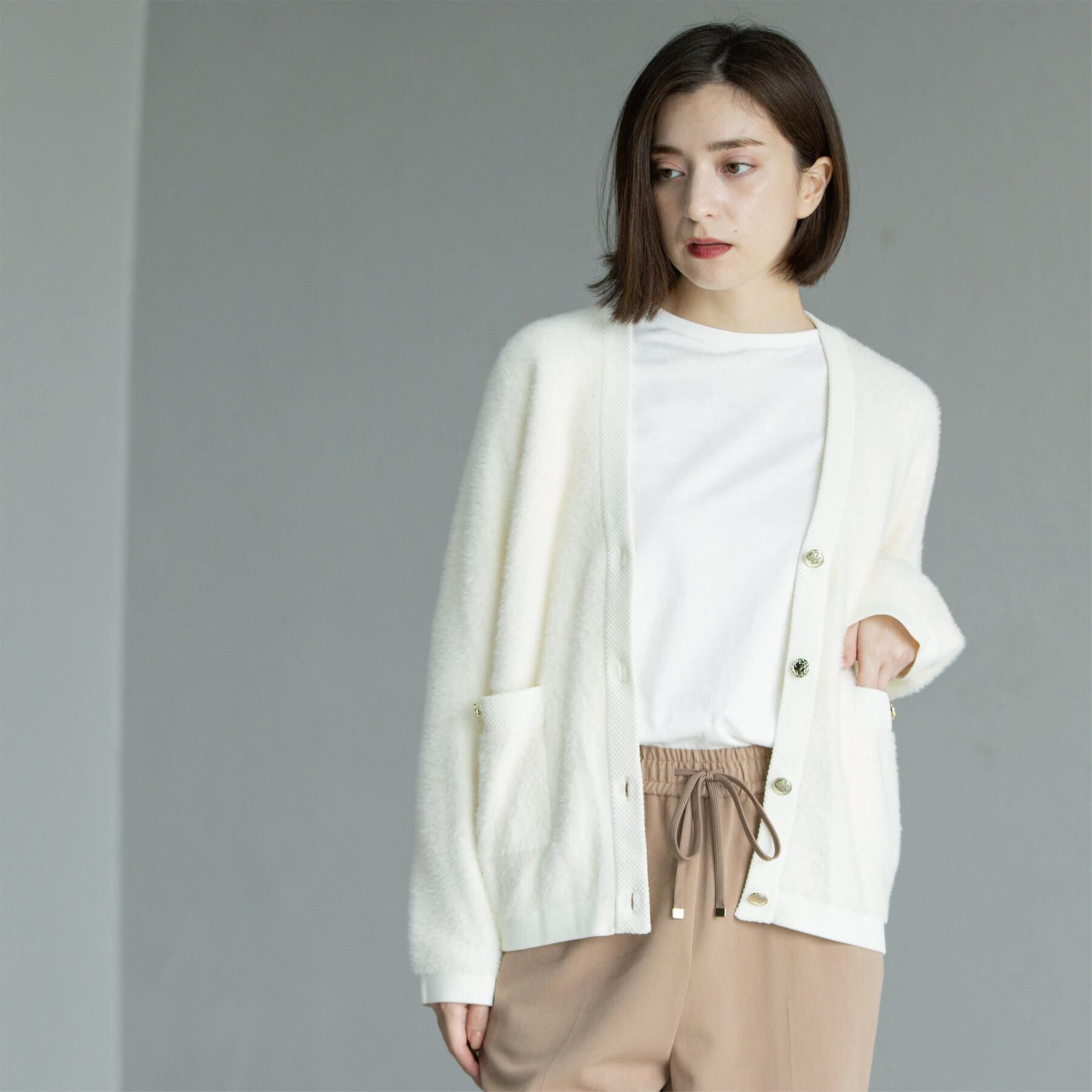 OPAQUE.CLIP「フェザーヤーンカーディガン【洗濯機OK/抗ピル】」|カーディガン|