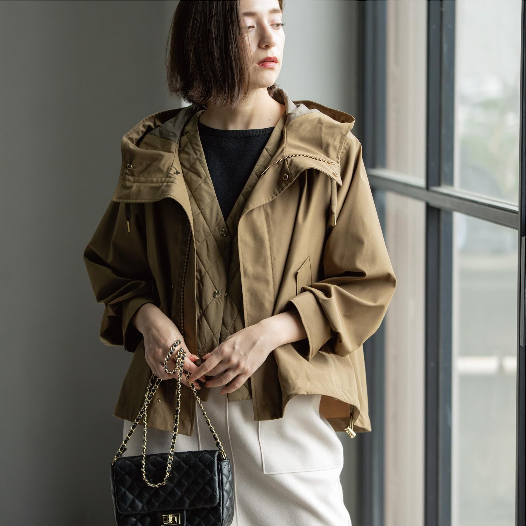 OPAQUE.CLIP「《ツインセット》マウンテンパーカー&times;キルティングベストライナー【撥水/洗濯機OK】」|ブルゾン・スタジャン|