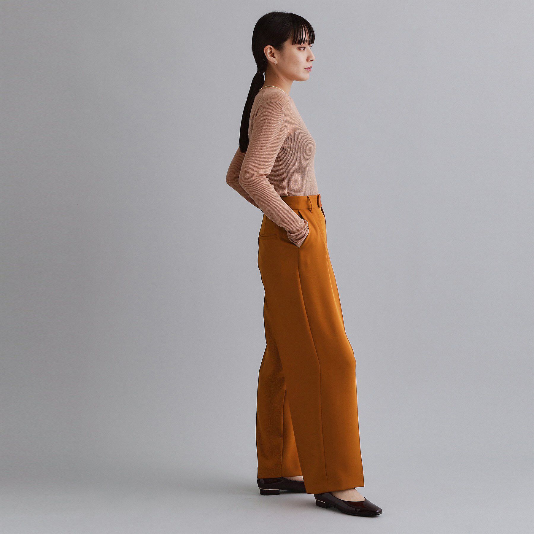 OPAQUE.CLIP「【es】タックワイドストレートパンツ【洗濯機OK/防シワ/UVケア/接触冷感/吸水速乾】」|その他|