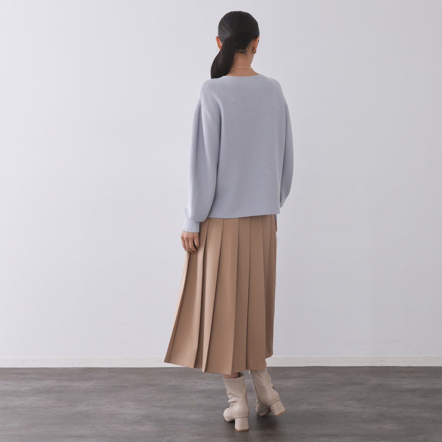 OPAQUE.CLIP「ラメガーターボートネックニット【洗濯機OK】」|ニット・セーター|