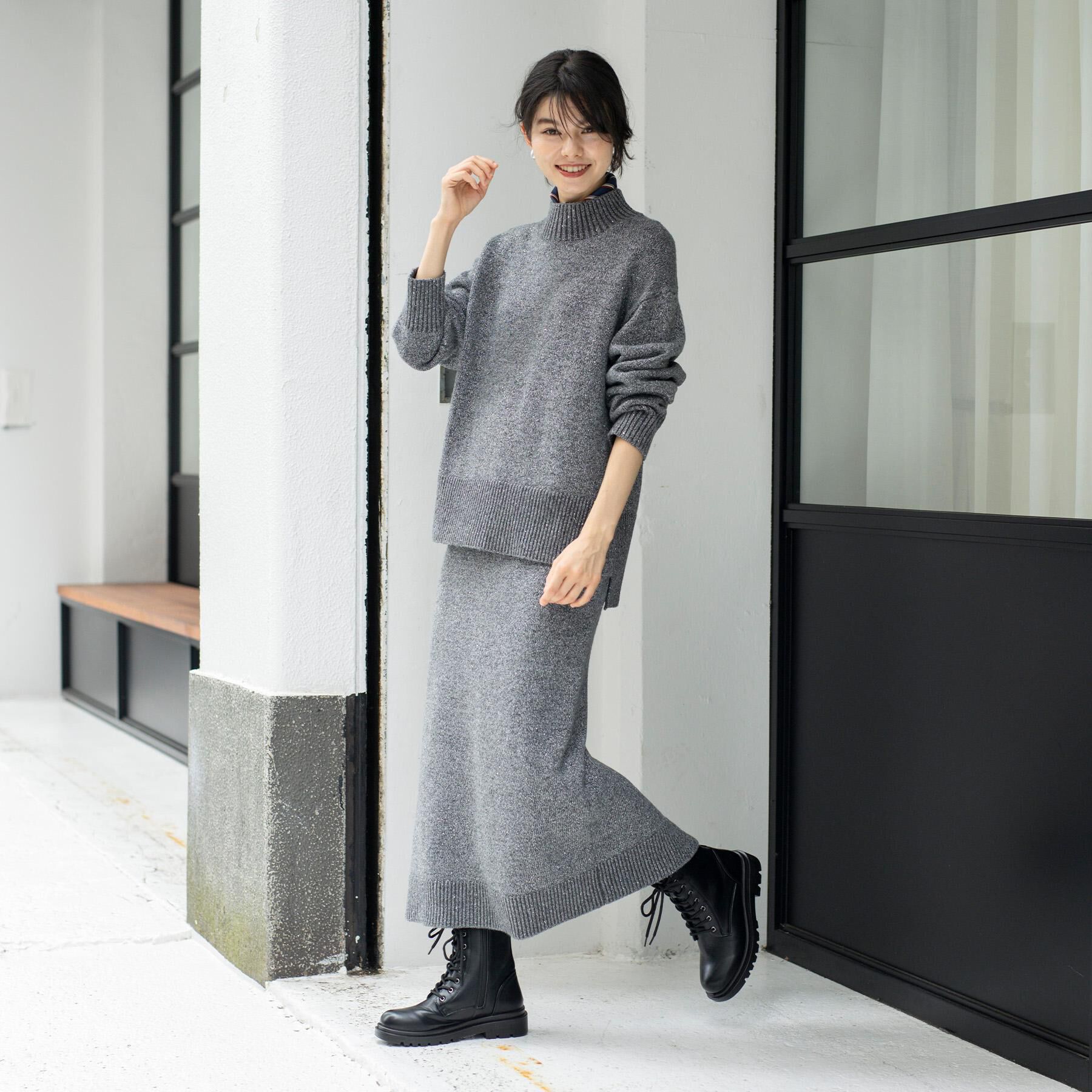 OPAQUE.CLIP「【生活防水】厚底タンクソールレースアップブーツ」|ショートブーツ|