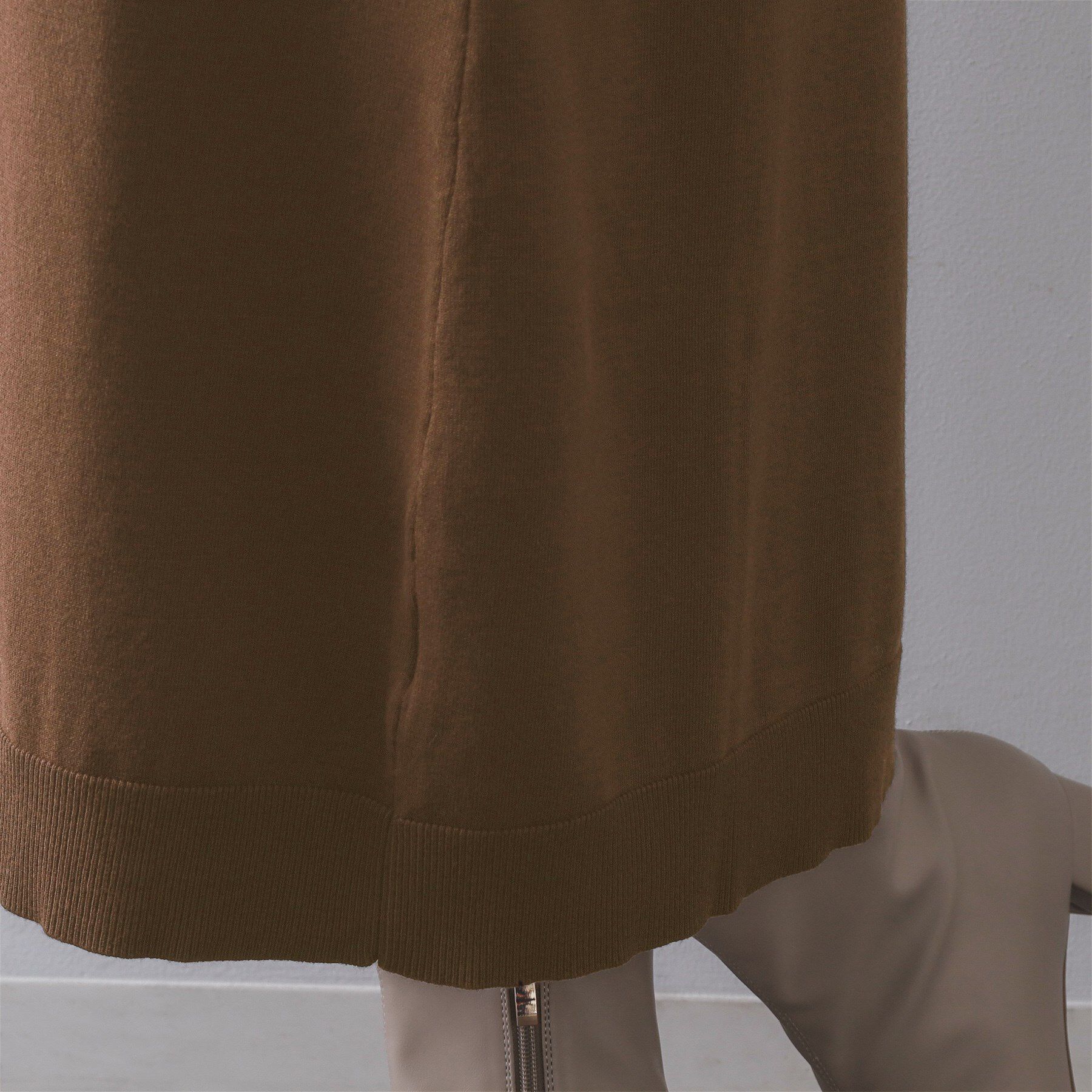 OPAQUE.CLIP「配色ポロ衿ニットワンピース【洗濯機OK】」|ワンピース|