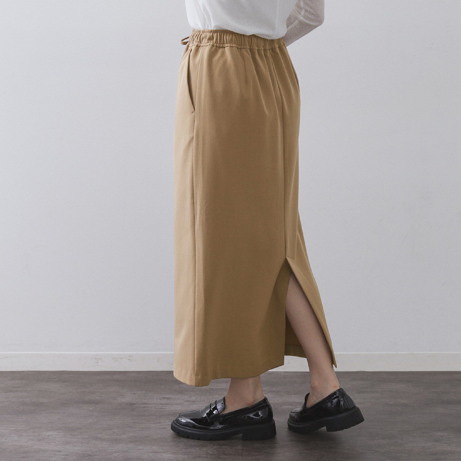 OPAQUE.CLIP「裏起毛イージーナロースカート／ネオサーモ【蓄熱素材／洗濯機洗い可」|スカート|