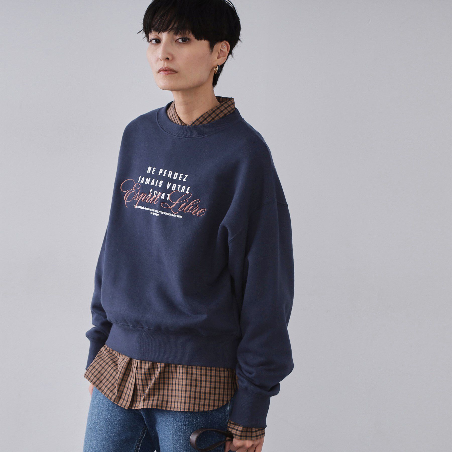 OPAQUE.CLIP「裏毛プリント刺繍ロゴ【洗濯機OK】」|パーカー|