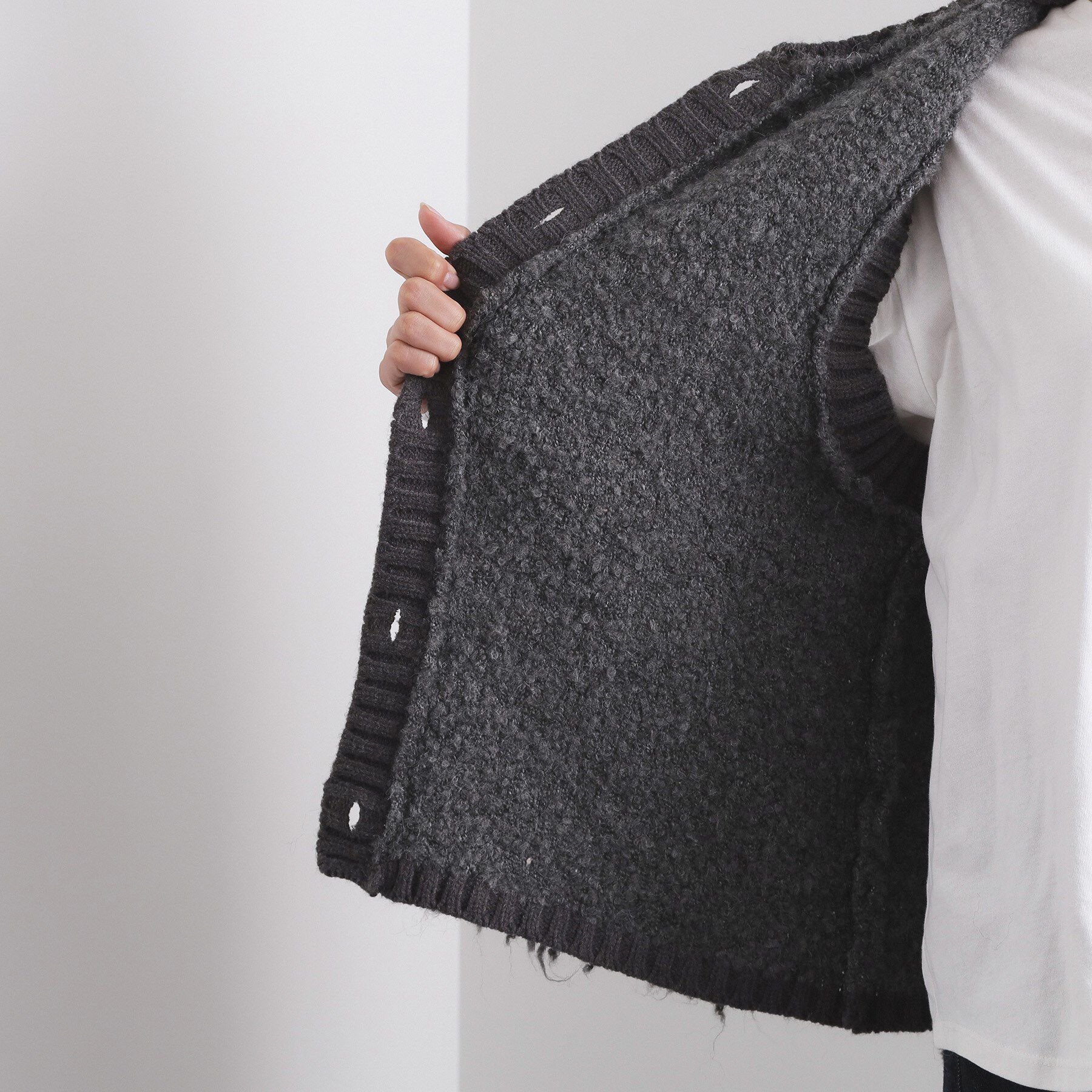 OPAQUE.CLIP「ループヤーンニットベスト【洗濯機OK】」|ベスト・ジレ|