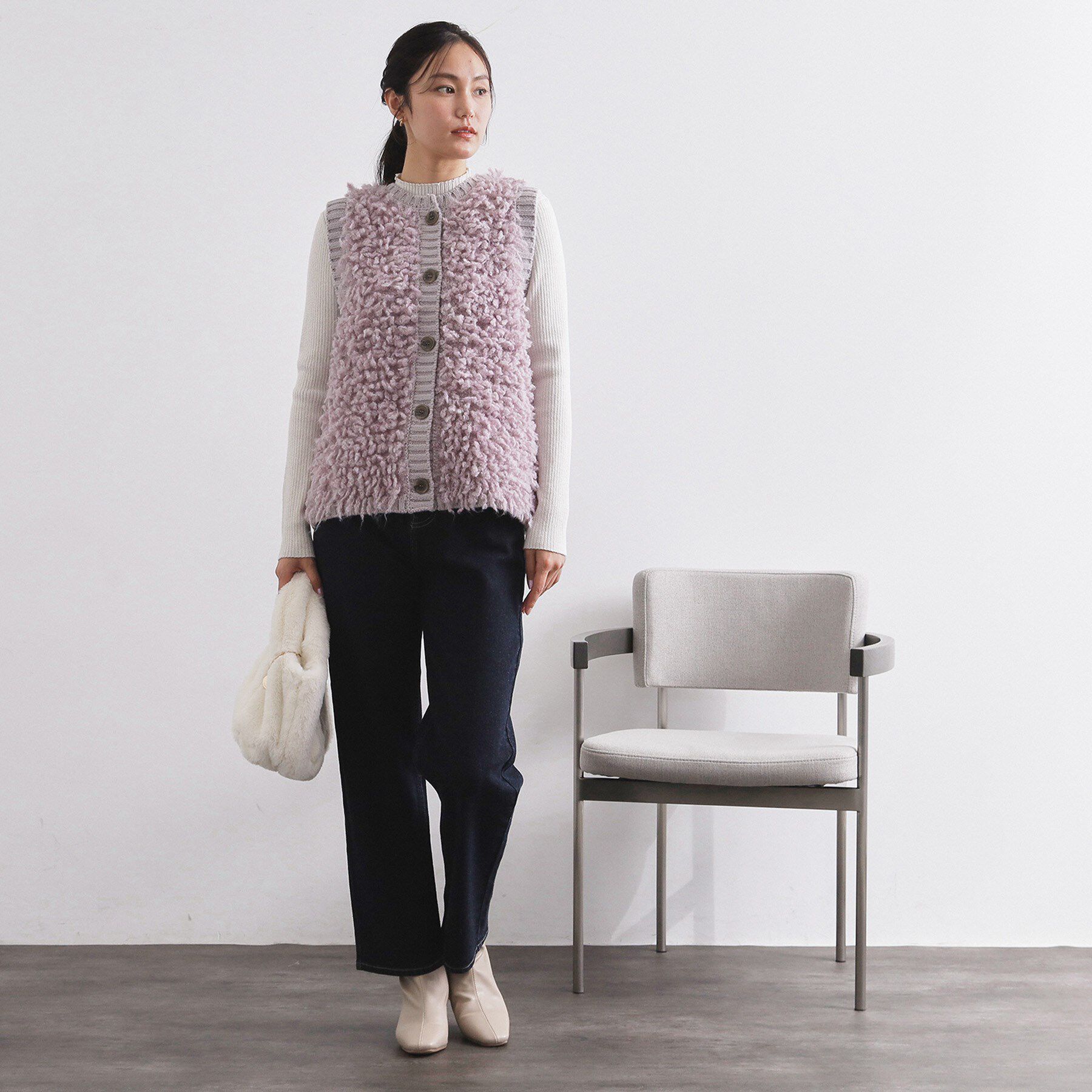 OPAQUE.CLIP「ループヤーンニットベスト【洗濯機OK】」|ベスト・ジレ|