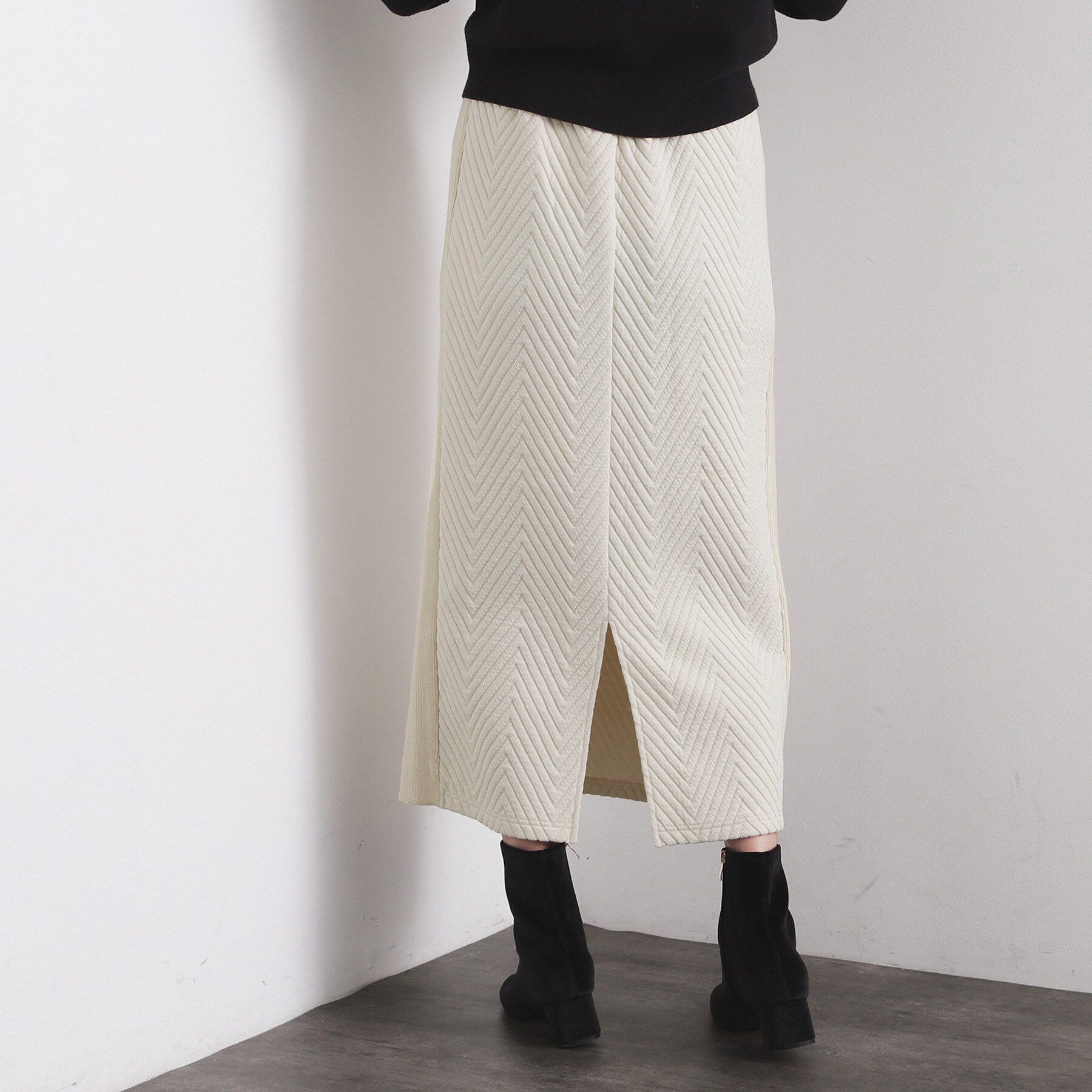 OPAQUE.CLIP「キルティングイージーナロースカート【洗濯機OK】」|スカート|