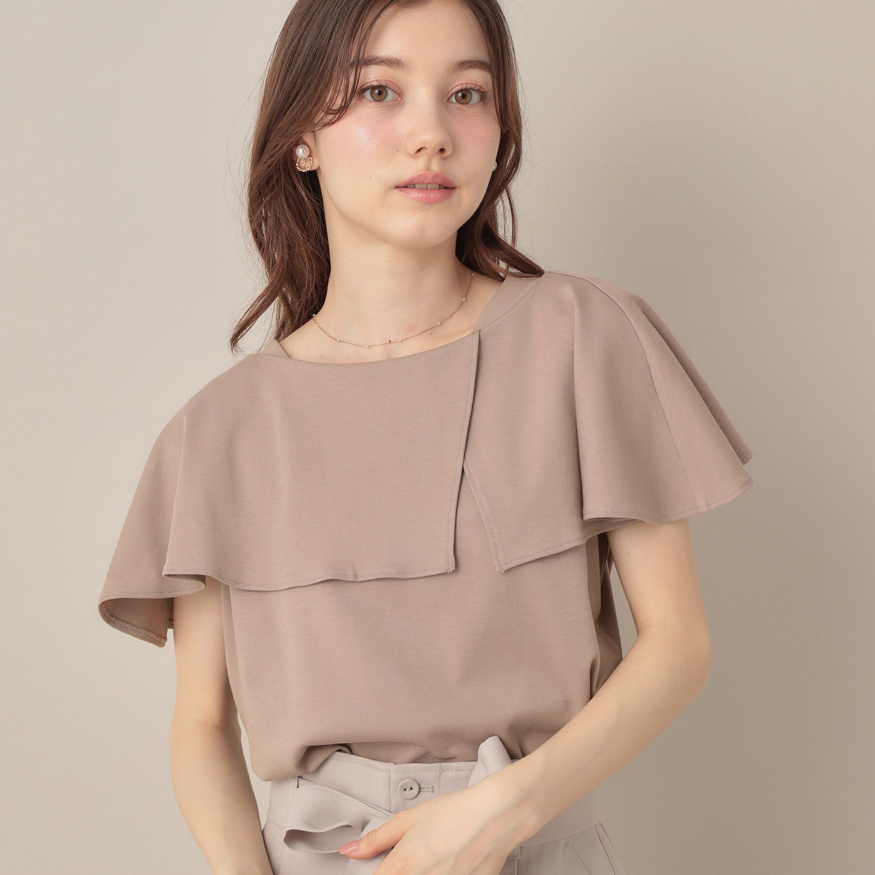 Couture broach「【マシンウォッシャブル・UVケア・接触冷感】2WAYケープデザインカットソー」|Tシャツ・カットソー|