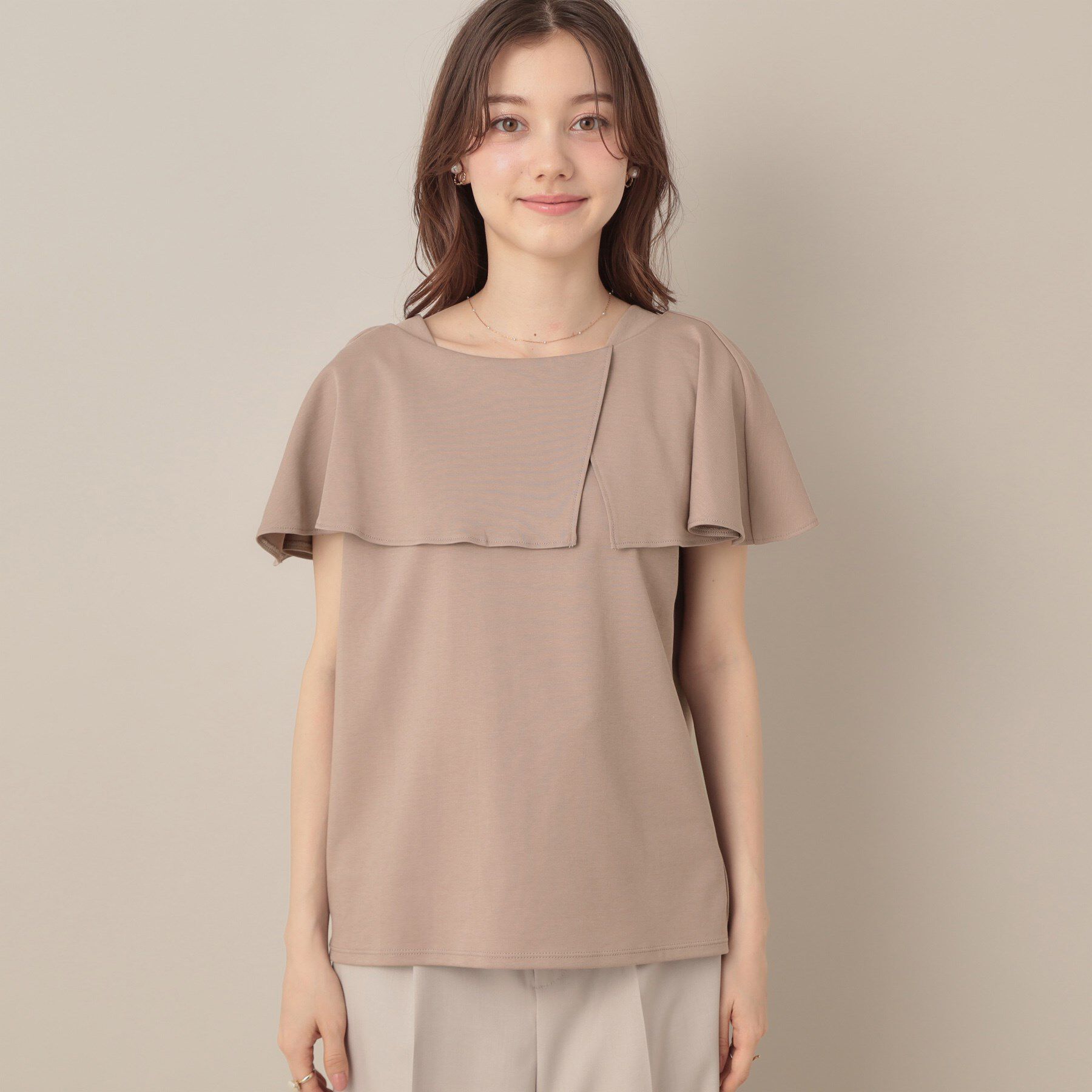 Couture broach「【マシンウォッシャブル・UVケア・接触冷感】2WAYケープデザインカットソー」|Tシャツ・カットソー|