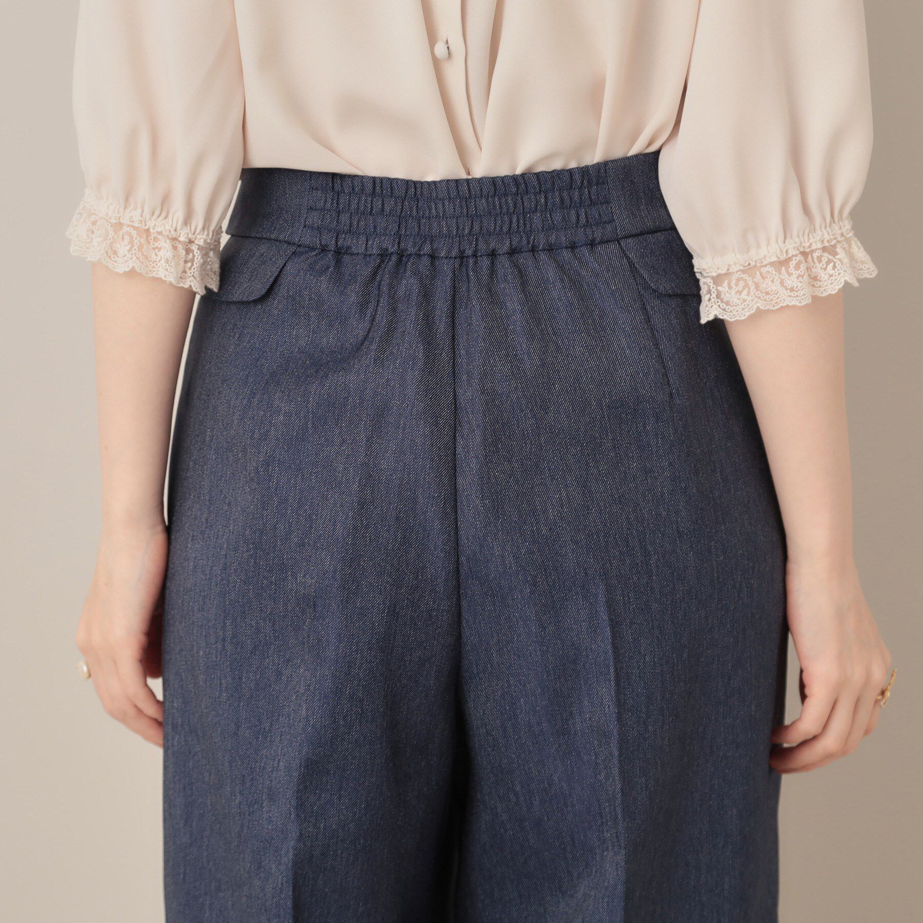 Couture broach「【マシンウォッシャブル・スッキリ見え】デニムライク釦デザインパンツ」|その他|