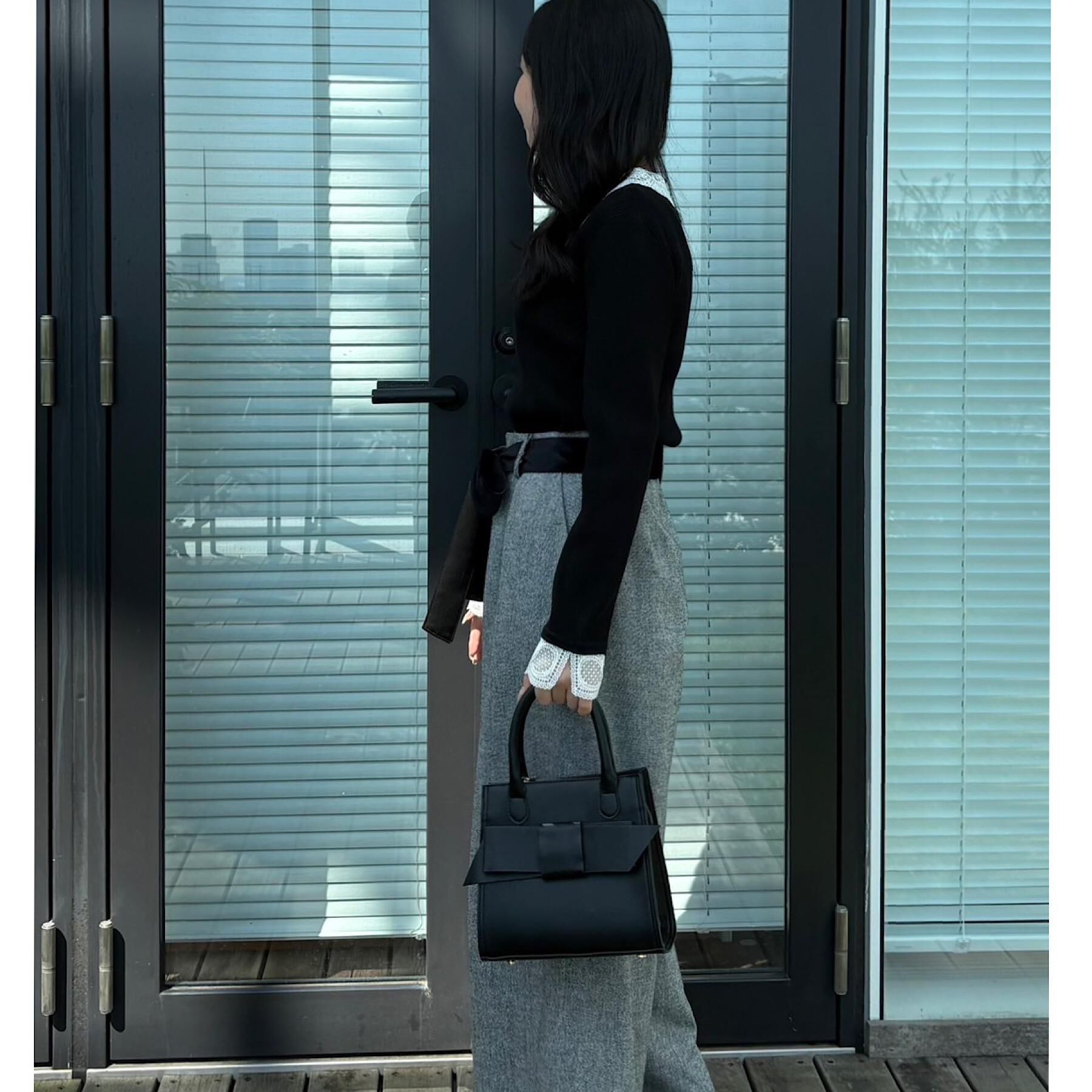 Couture broach「【着映え・フェミニン・通勤】レース衿カフス付きリブニット」|ニット・セーター|