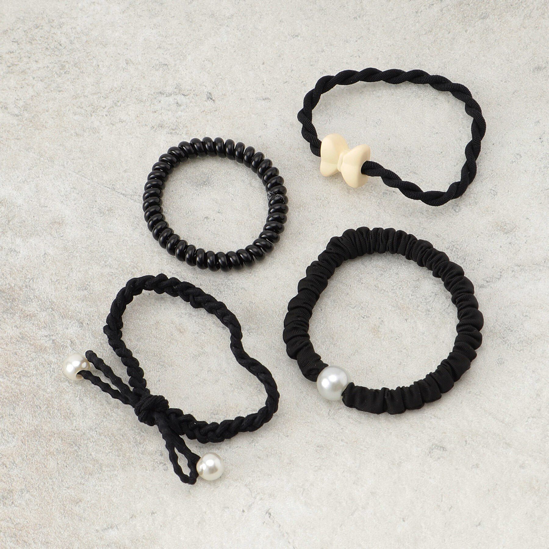 PINK-latte「カラーヘアゴムセット」|その他|ブラック(019)