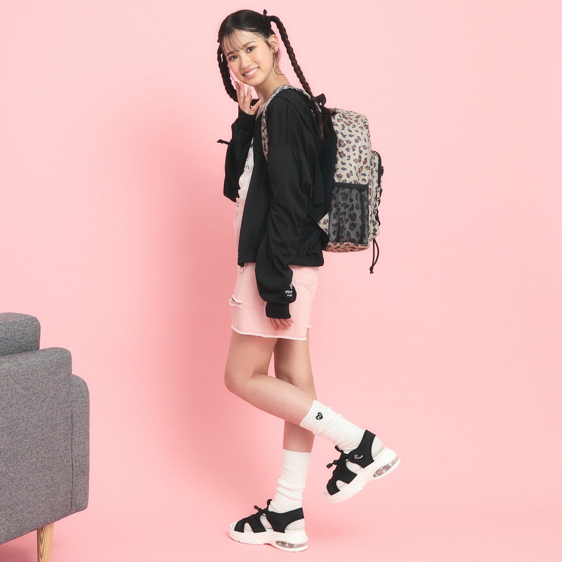 PINK-latte「【容量約20L】ドローコードリュック」|リュック|