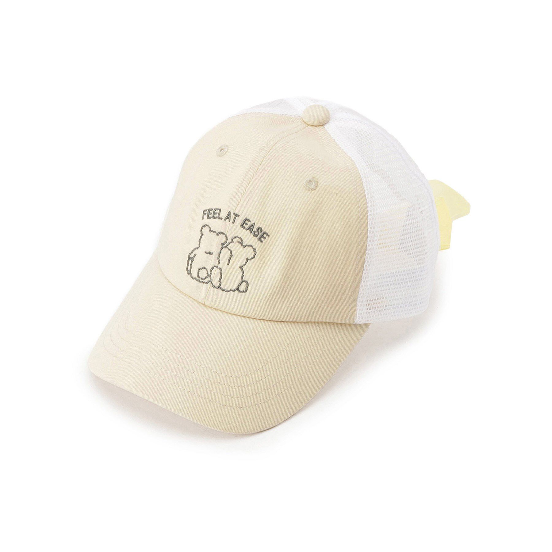 PINK-latte「くま刺繍メッシュキャップ」|キャップ・キャスケット|アイボリー(004)