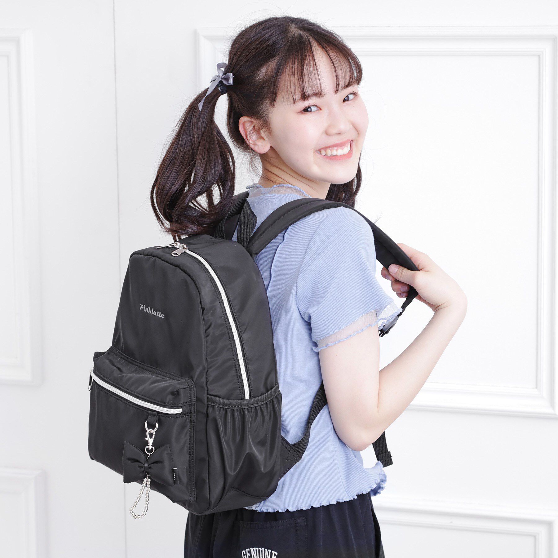 PINK-latte「【チャーム付き】ガーリーリュック」|リュック|