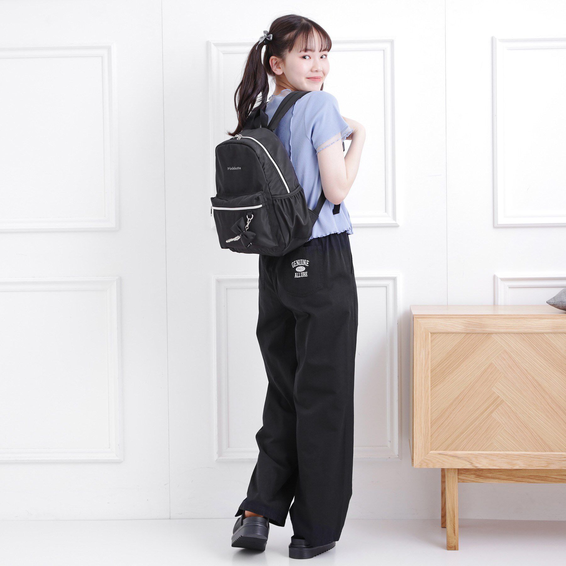 PINK-latte「【チャーム付き】ガーリーリュック」|リュック|