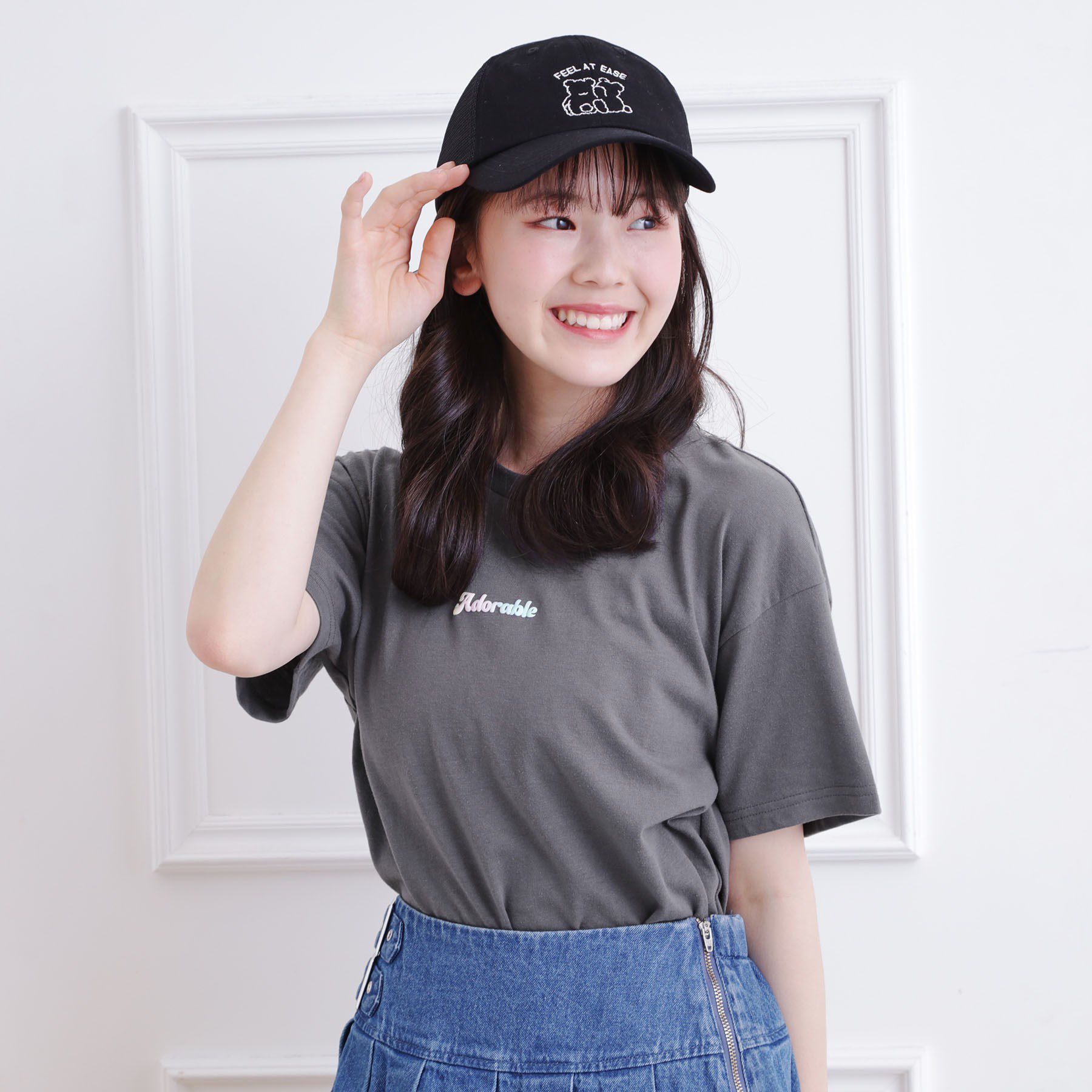 PINK-latte「グラデーションくまちゃん発砲ビッグTシャツ」|Tシャツ・カットソー|