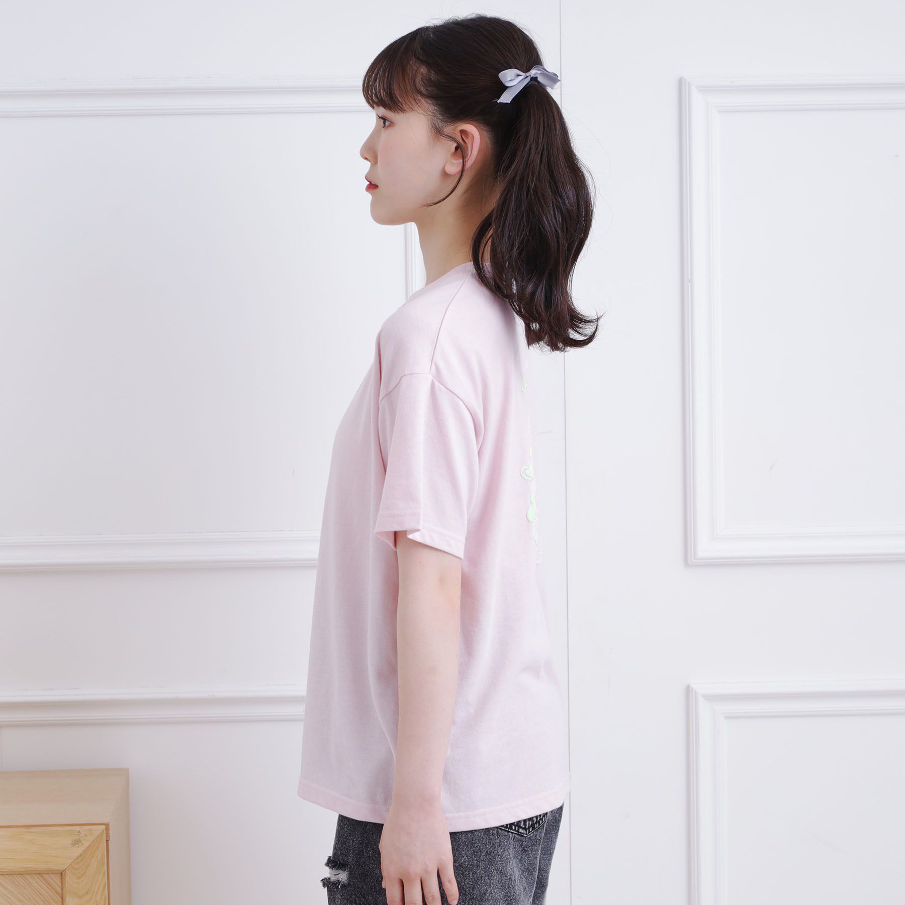 PINK-latte「グラデーションくまちゃん発砲ビッグTシャツ」|Tシャツ・カットソー|