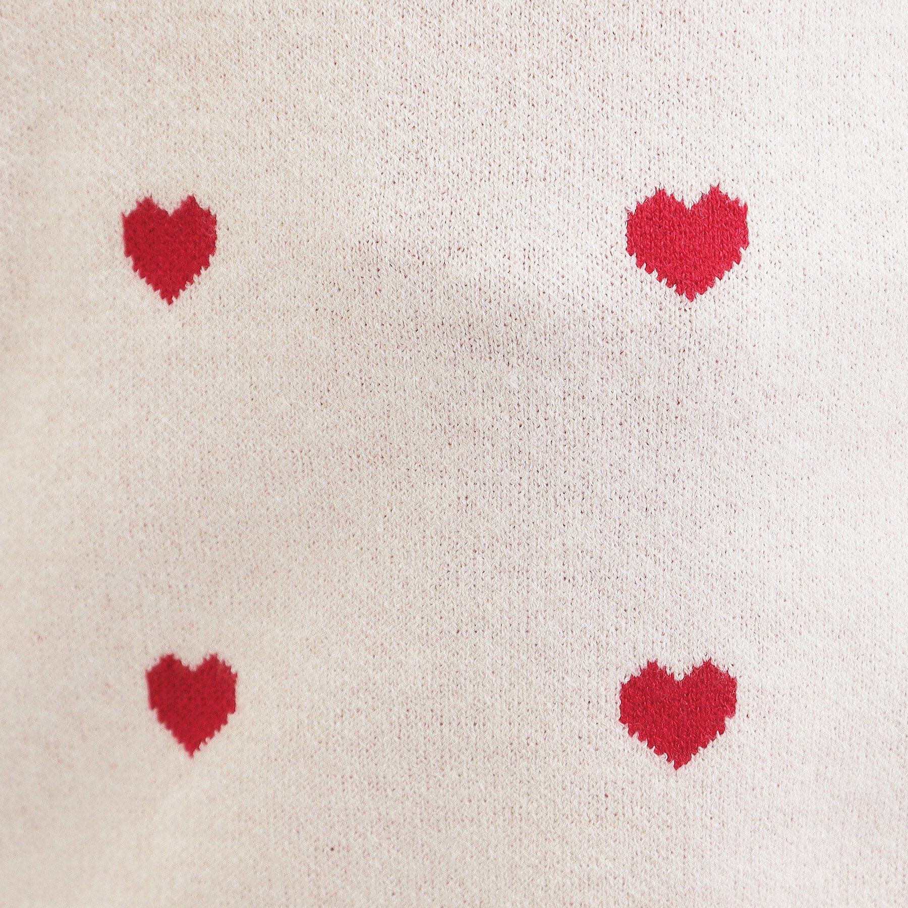 PINK-latte「ウォッシャブルハート柄ニットプルオーバー」|ニット・セーター|