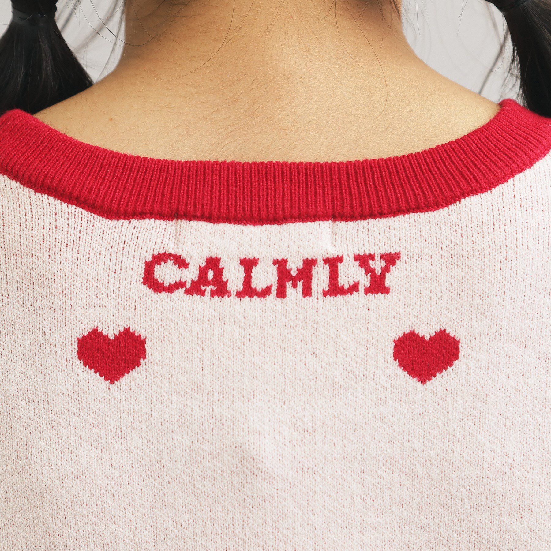 PINK-latte「ウォッシャブルハート柄ニットプルオーバー」|ニット・セーター|