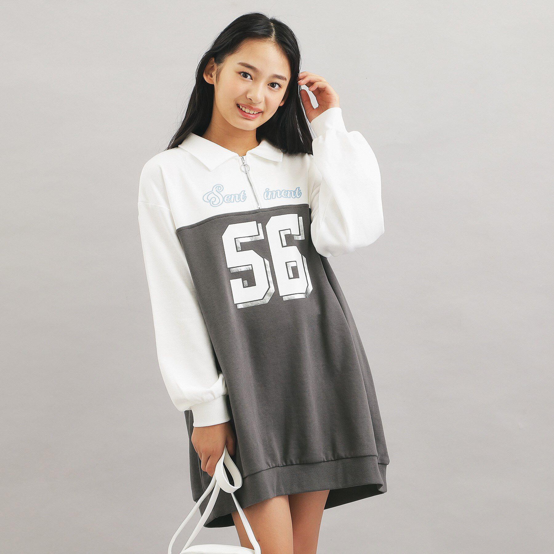 PINK-latte「ナンバー切替ハーフジップワンピース」|ワンピース|