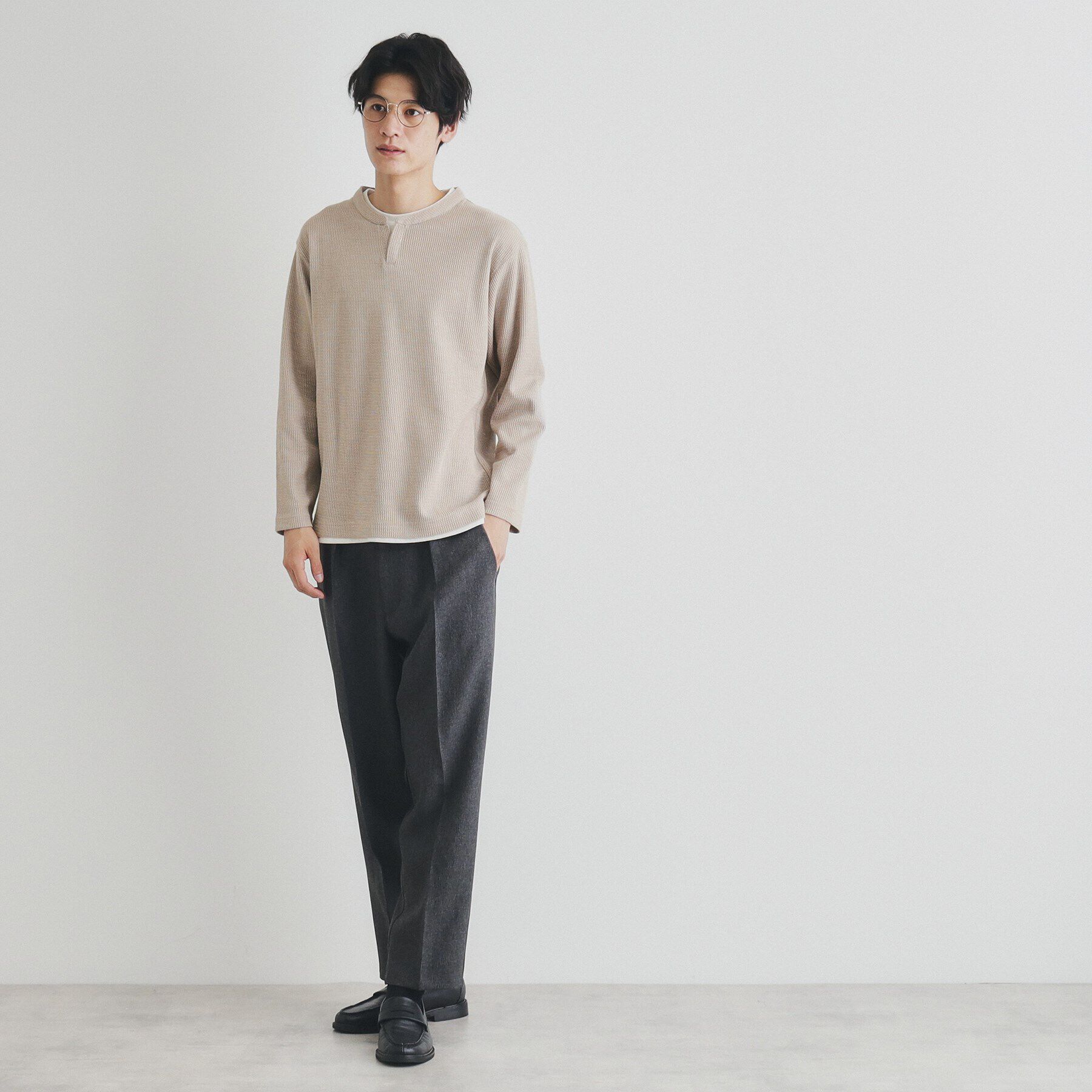 THE SHOP TK「スラブワッフルフェイクレイヤード長袖Tシャツ」|Tシャツ・カットソー|