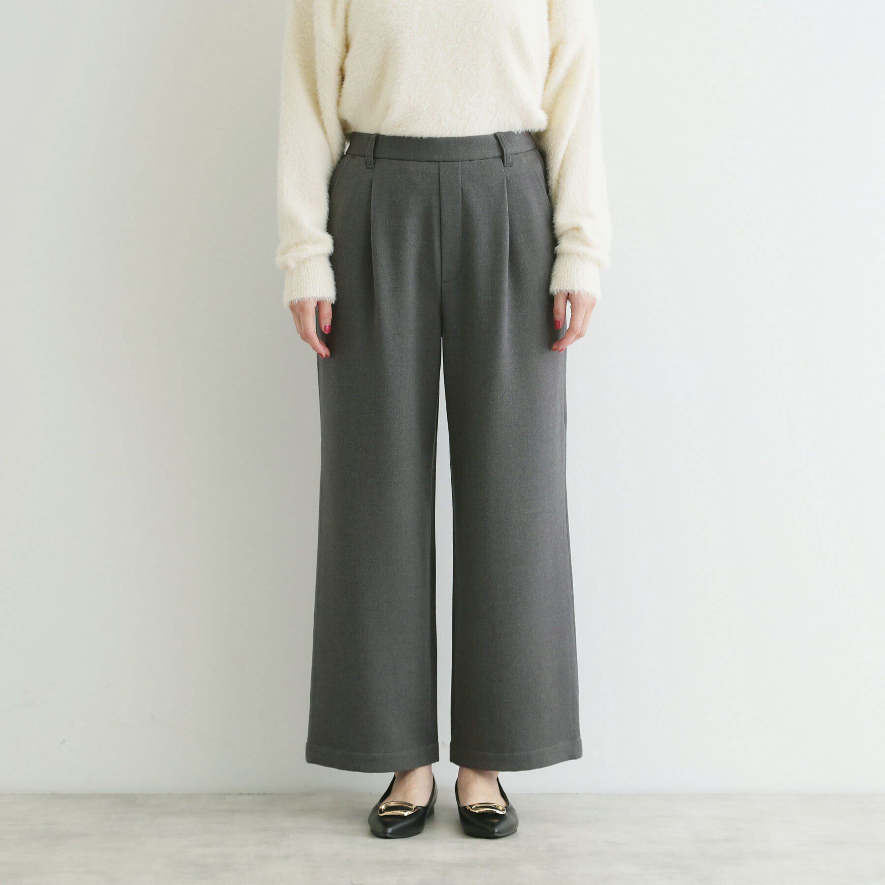 THE SHOP TK「【＠BAILA掲載】両面起毛ベーシックワイドパンツ/洗える」|その他|