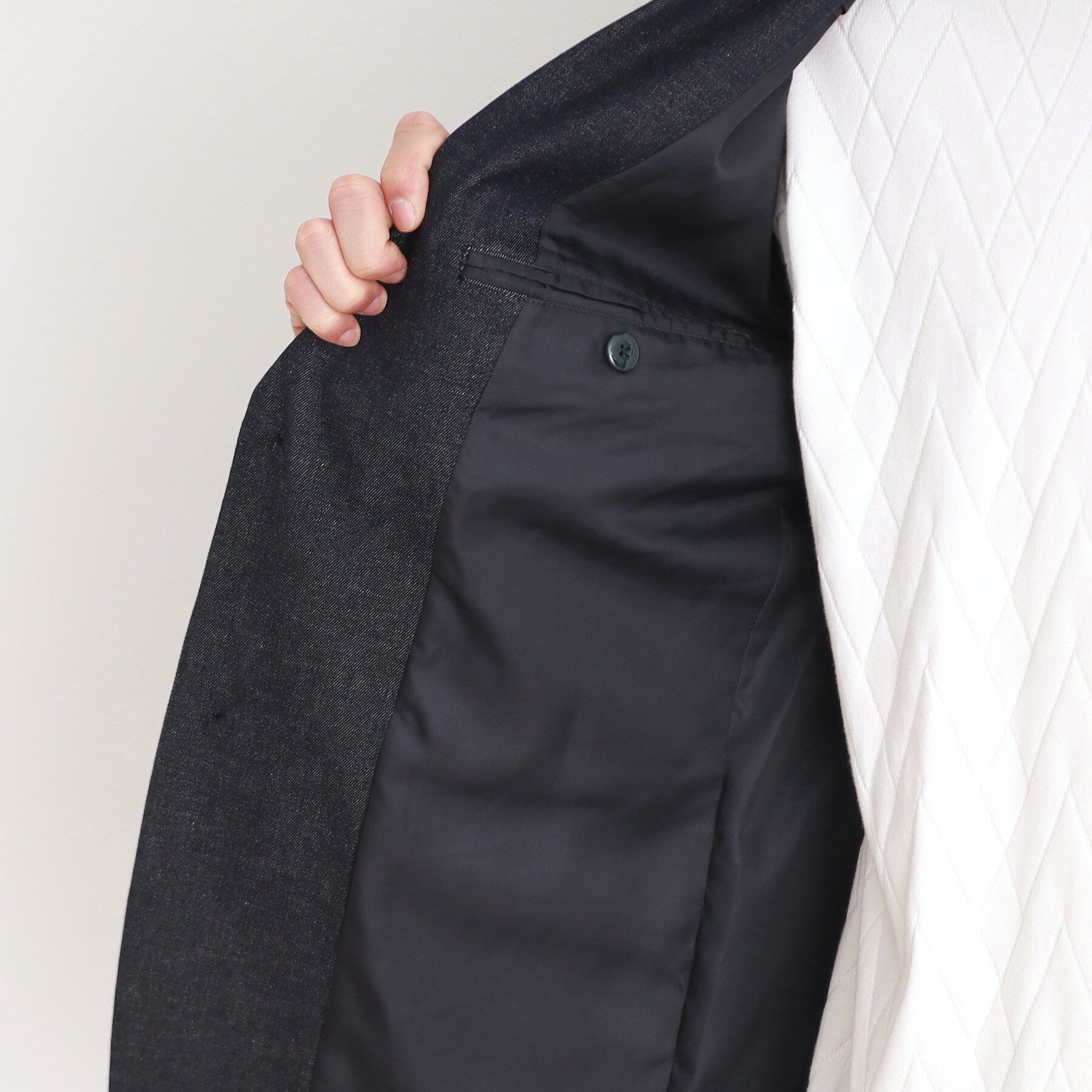 THE SHOP TK「エバーデニムジャケット セットアップ可／洗える／ストレッチ」|テーラードジャケット|