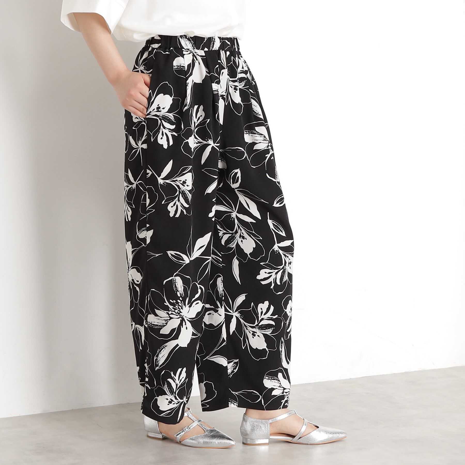 THE SHOP TK「フラワープリントイージーパンツ【洗える】」|その他|