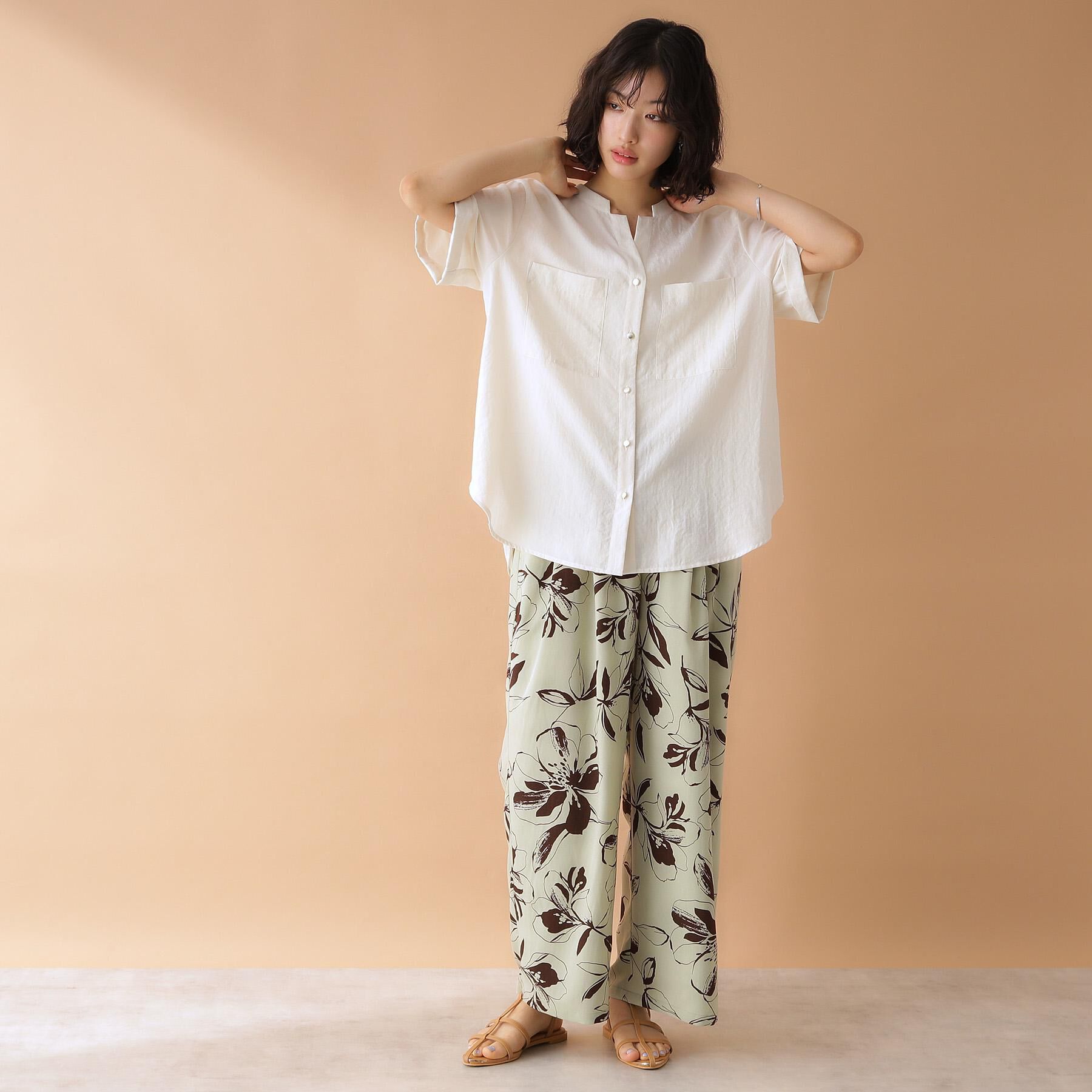 THE SHOP TK「フラワープリントイージーパンツ【洗える】」|その他|