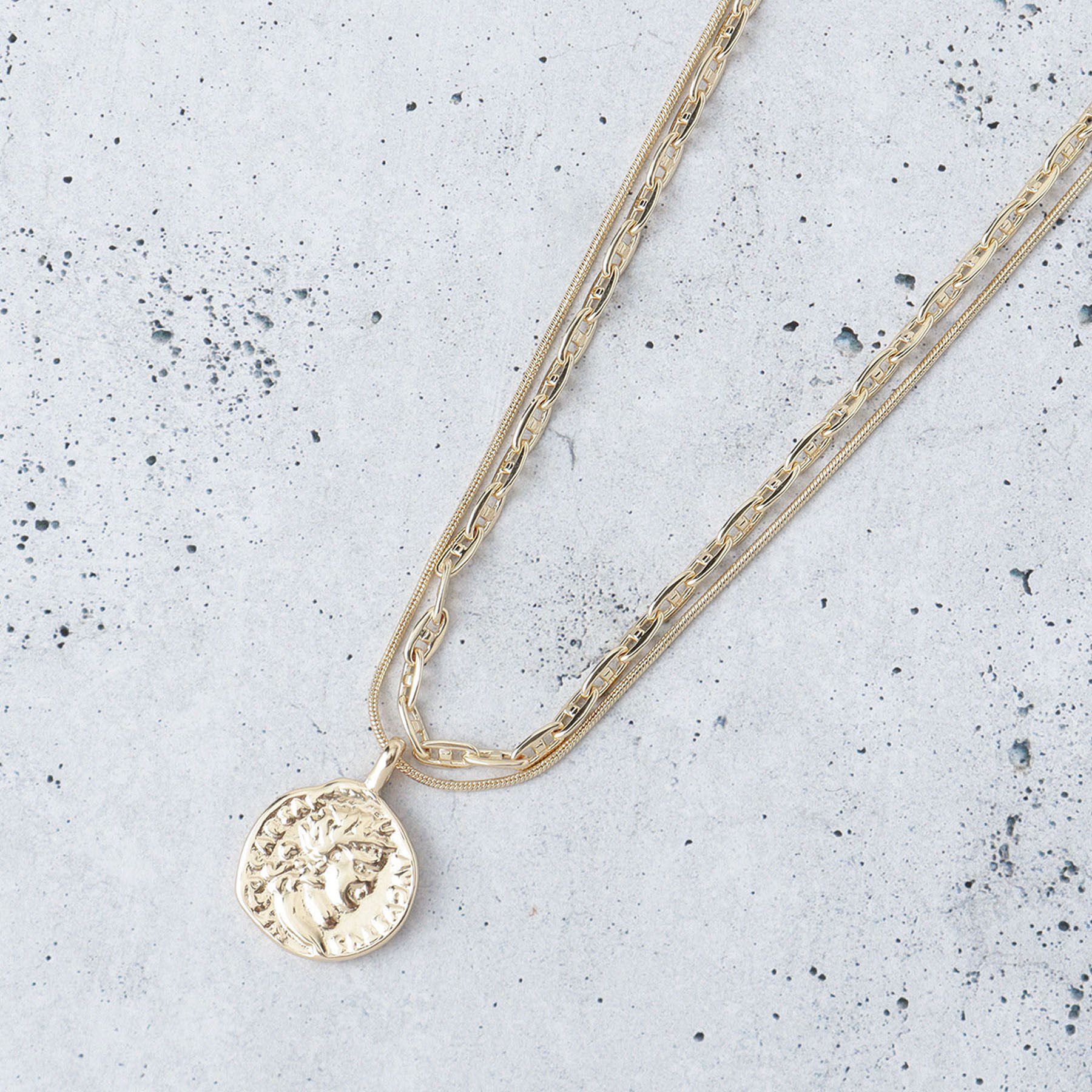 THE SHOP TK「コインチェーン2WAYショートネックレス」|ネックレス|ゴールド(007)