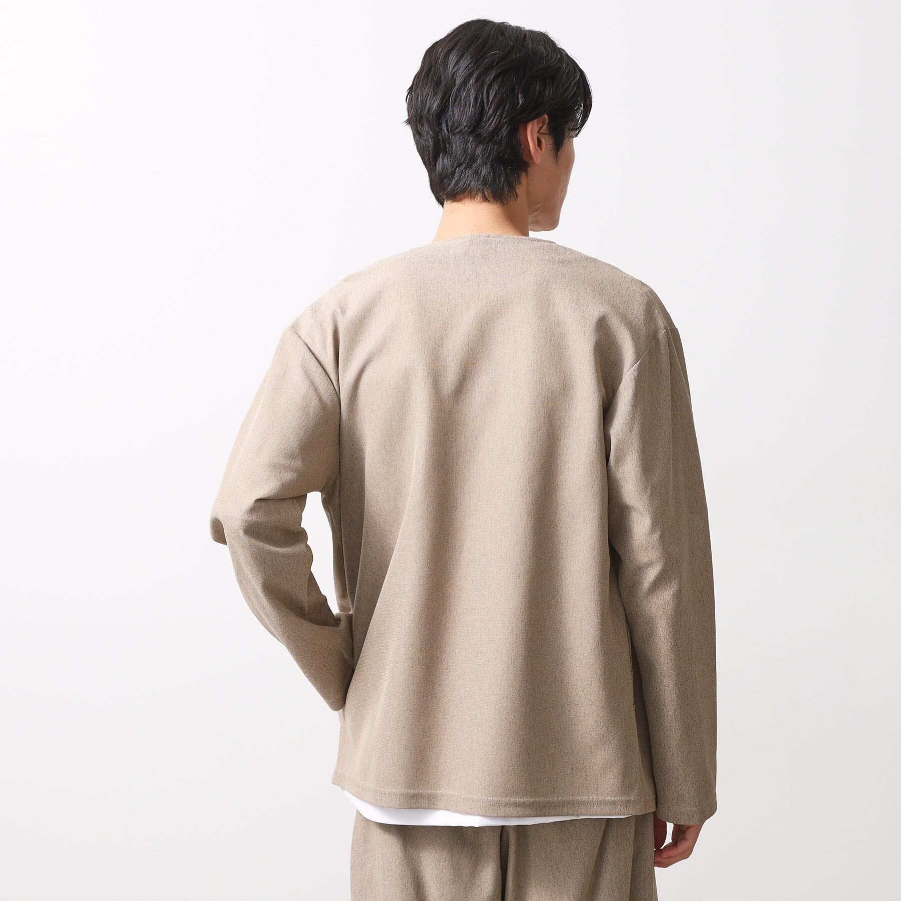 THE SHOP TK「シャリルジャージカーディガン 洗濯機OK/吸水速乾/イージーケア/セットアップ可」|カーディガン|