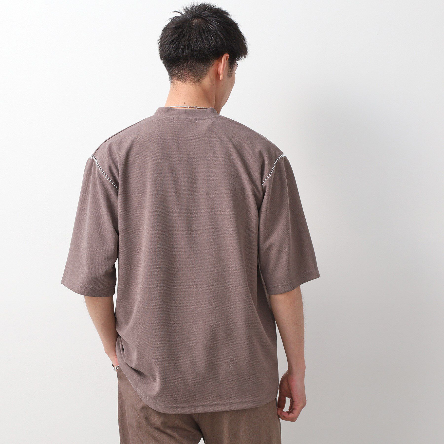 THE SHOP TK「ツイルステッチ半袖カーディガン【洗濯機OK/接触冷感】」|カーディガン|