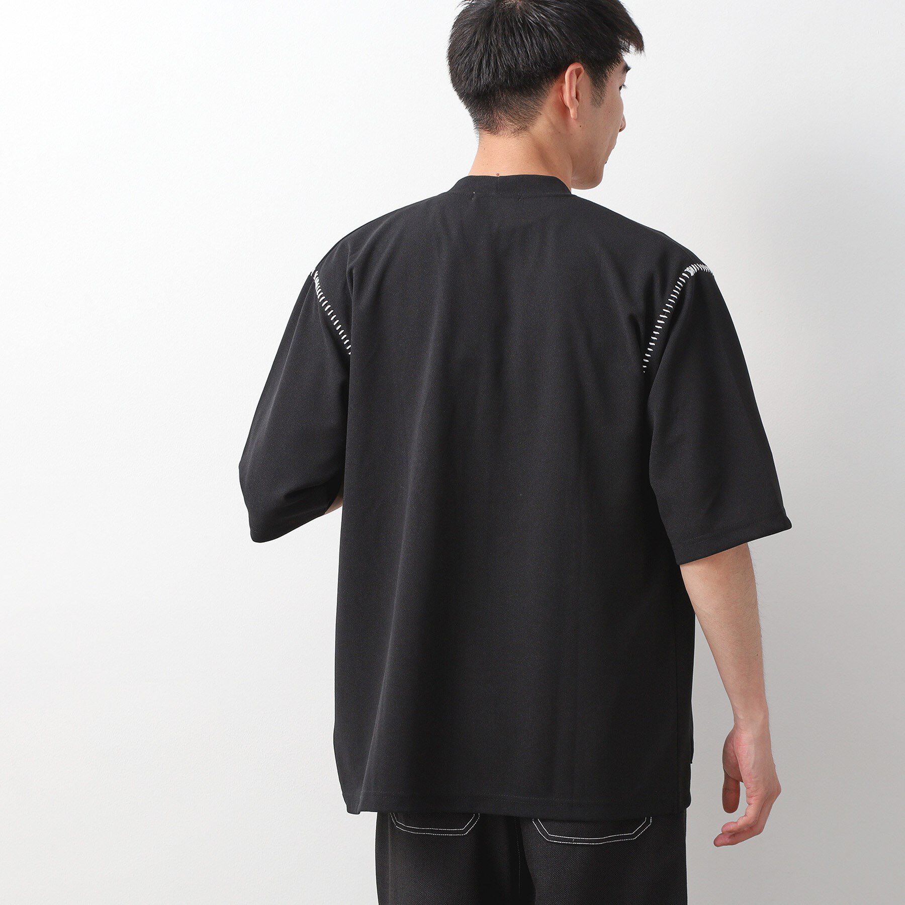 THE SHOP TK「ツイルステッチ半袖カーディガン【洗濯機OK/接触冷感】」|カーディガン|