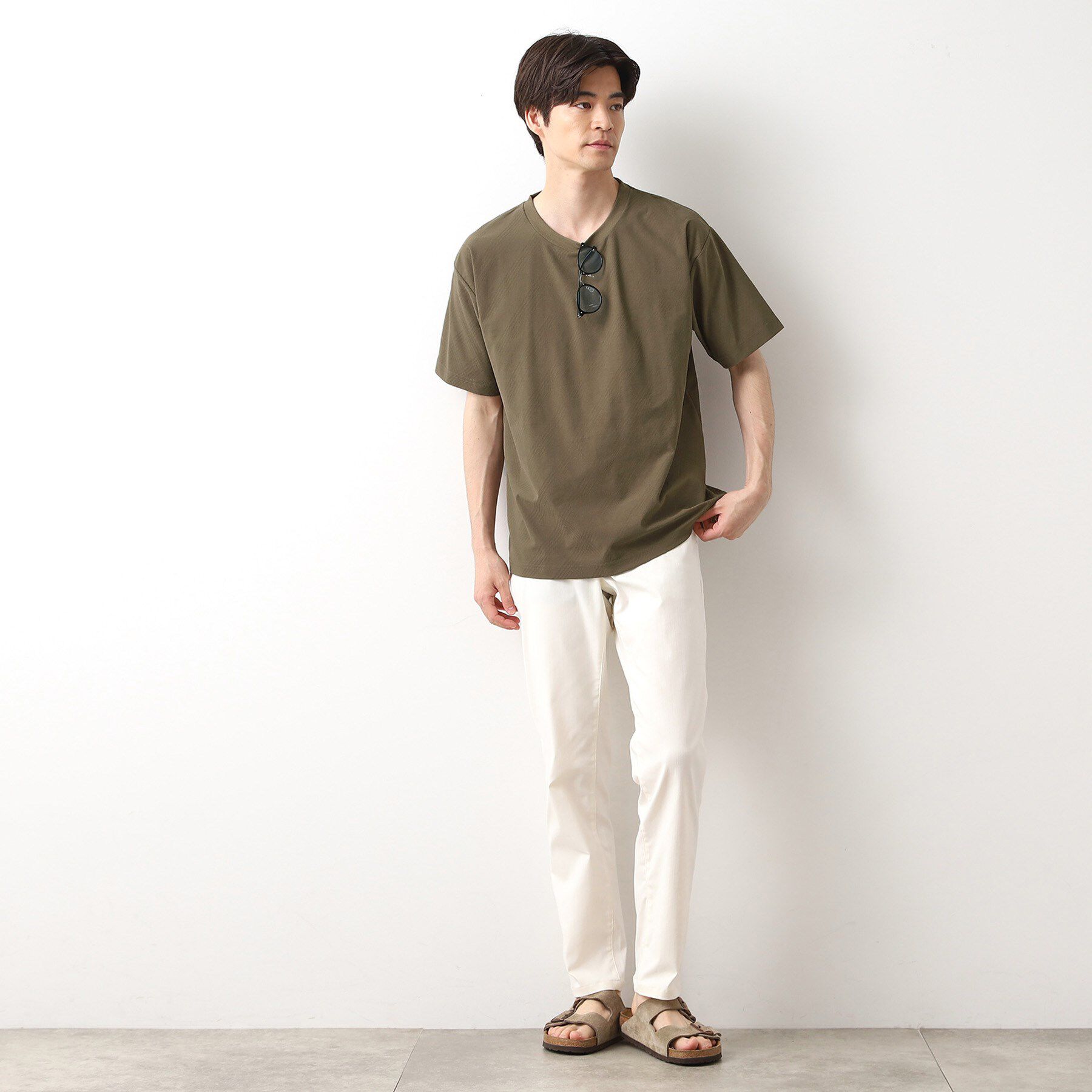 THE SHOP TK「パーフェクテックリンクス半袖Tシャツ 【接触冷感／吸水速乾／UVカット／洗濯機OK】」|Tシャツ・カットソー|