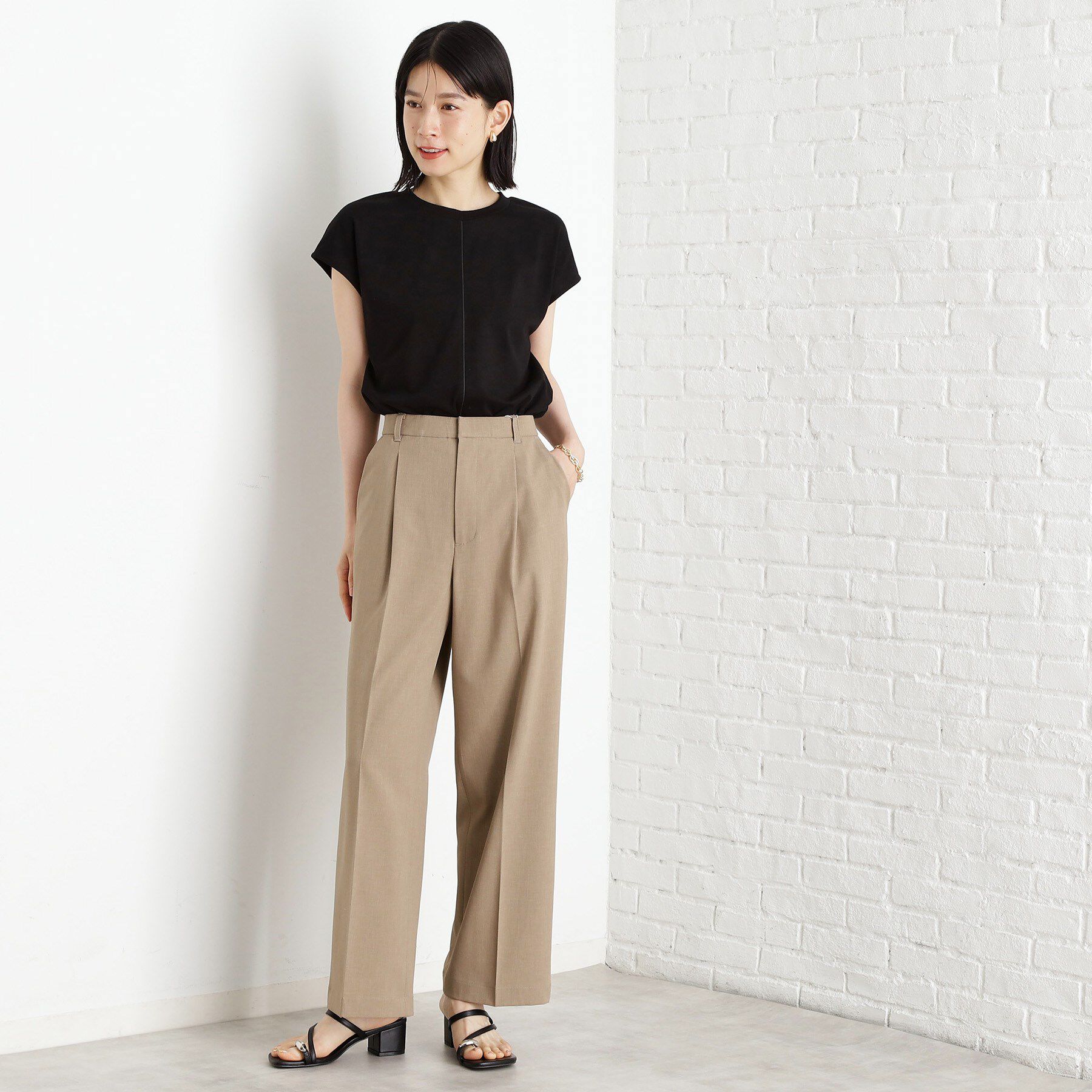 THE SHOP TK「合皮パイピングフレンチTシャツ【洗える】」|Tシャツ・カットソー|