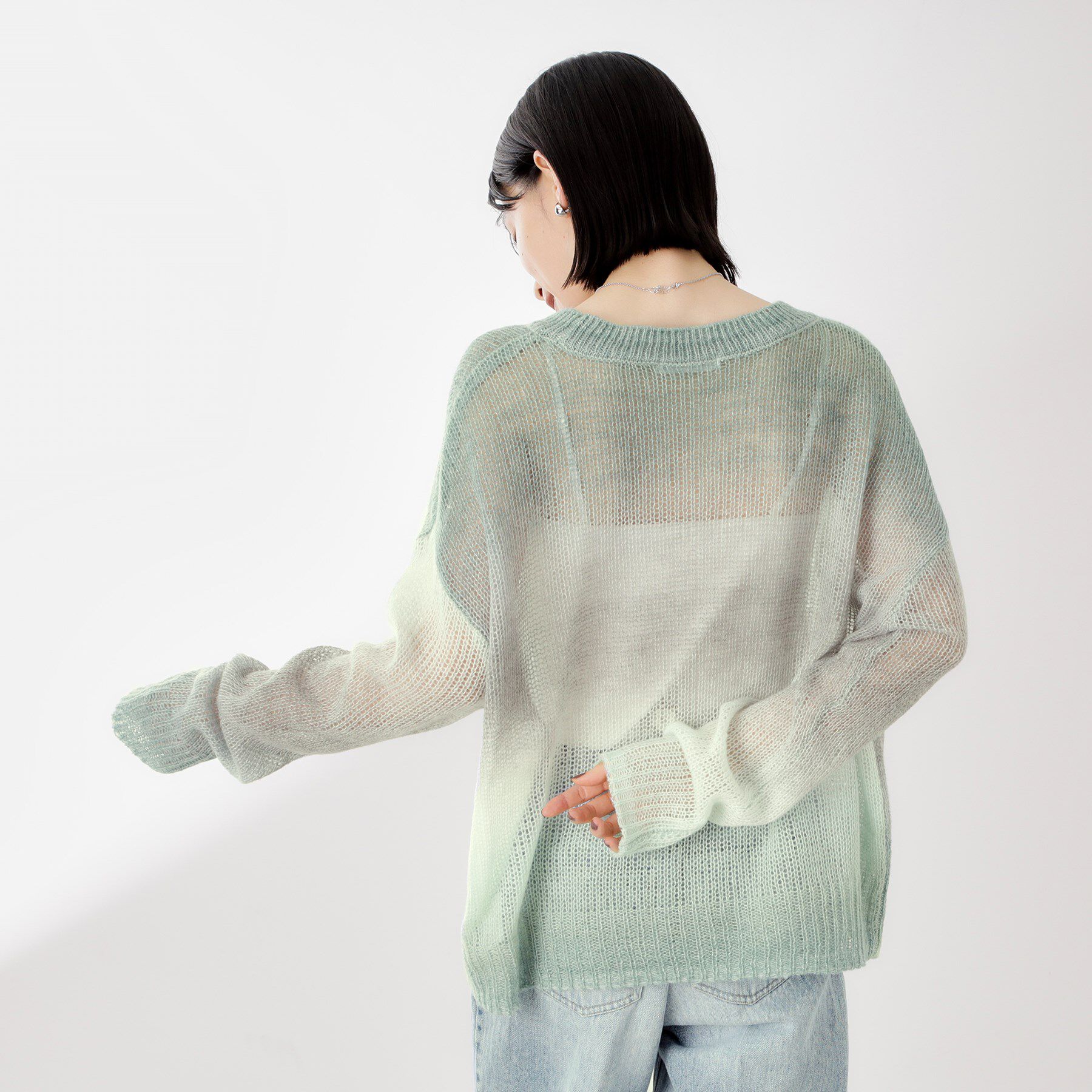 THE SHOP TK「スペースダイ透かし編みニット」|ニット・セーター|