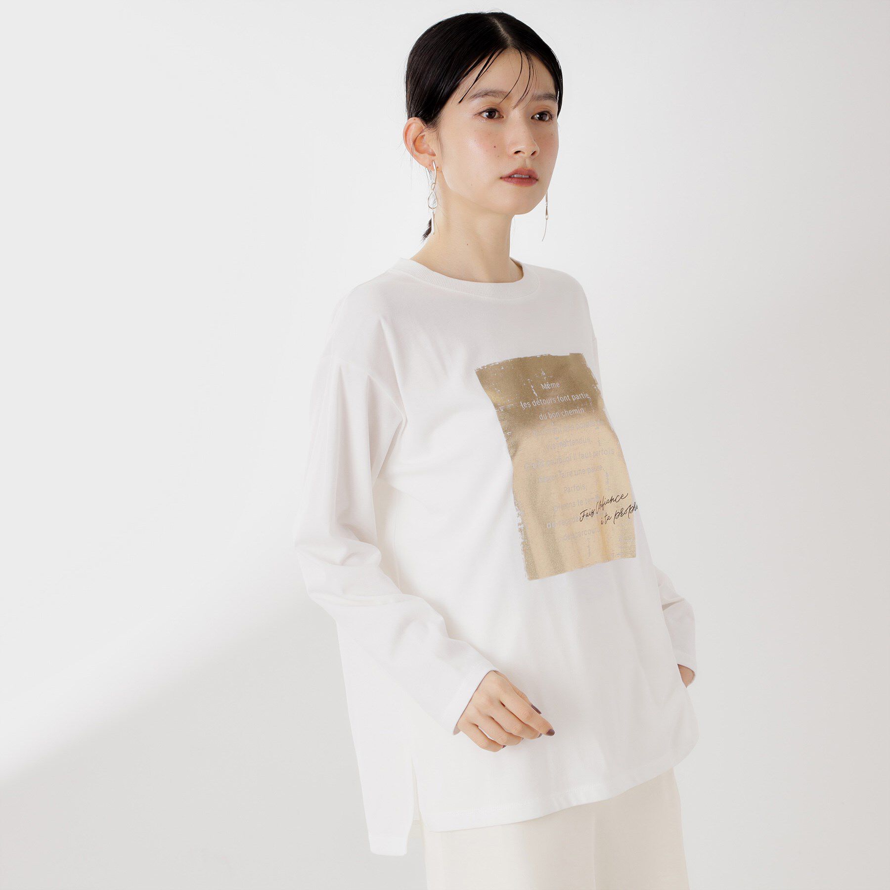 THE SHOP TK「ロゴアソート長袖Tシャツ【アンチピリング/UVカット/洗濯機OK】」|Tシャツ・カットソー|