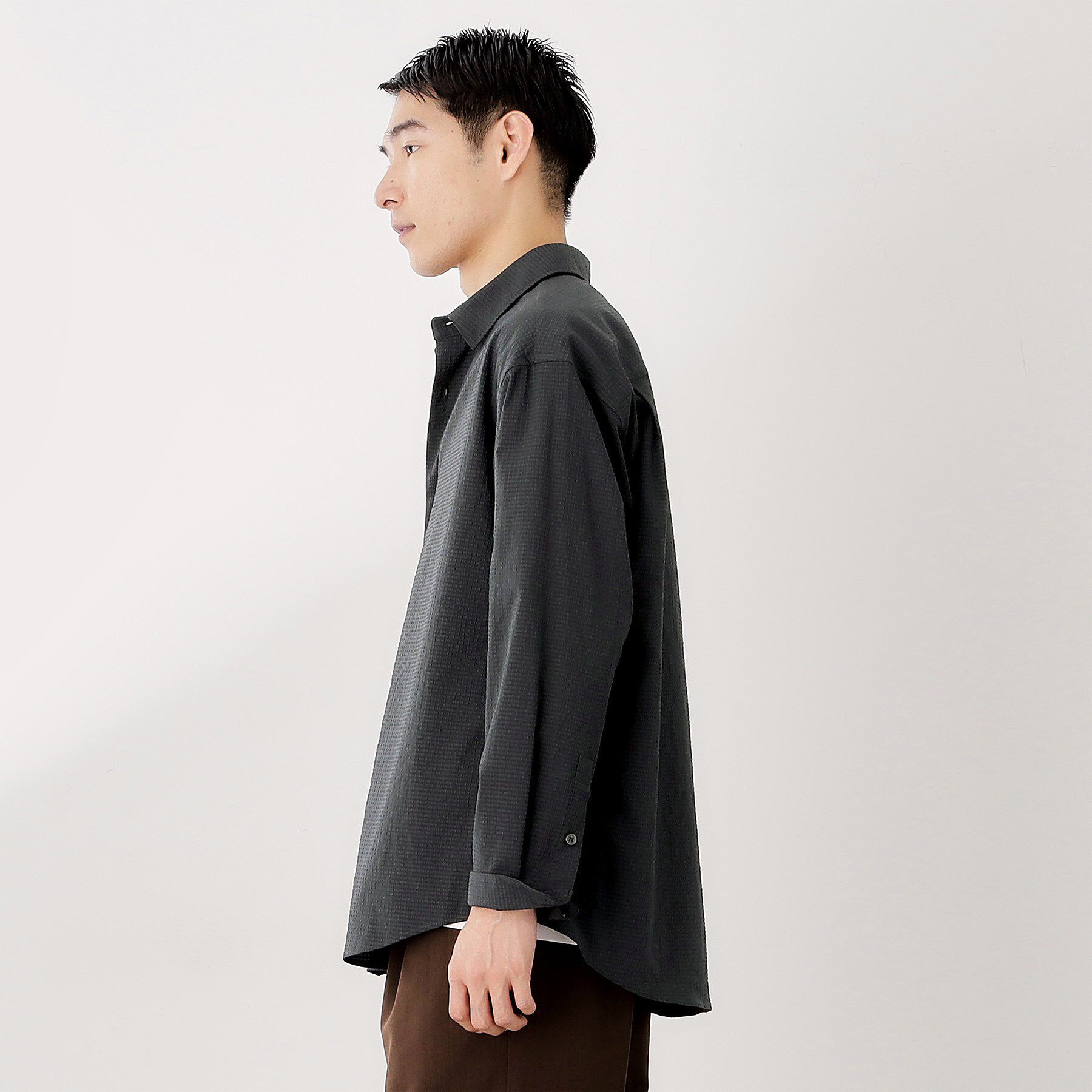 THE SHOP TK「シアサッカー長袖シャツ　【軽量/吸水速乾／イージーケア／洗濯機OK】」|シャツ・ブラウス|