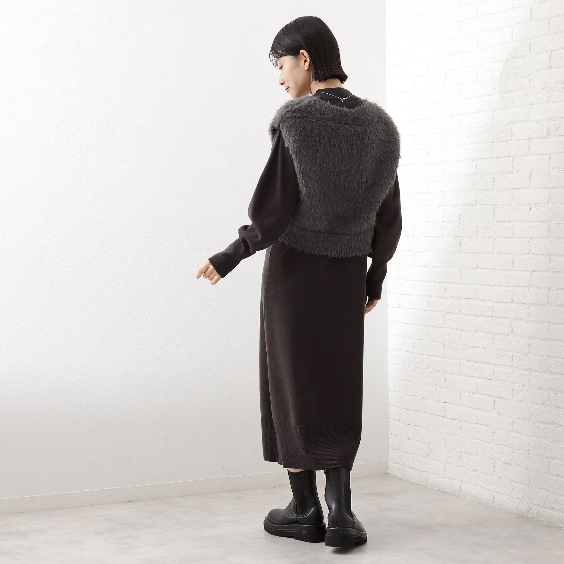 THE SHOP TK「優秀ふわふわベスト＆ニットワンピース【毛玉になりにくい/静電気防止/洗える】」|ワンピース|