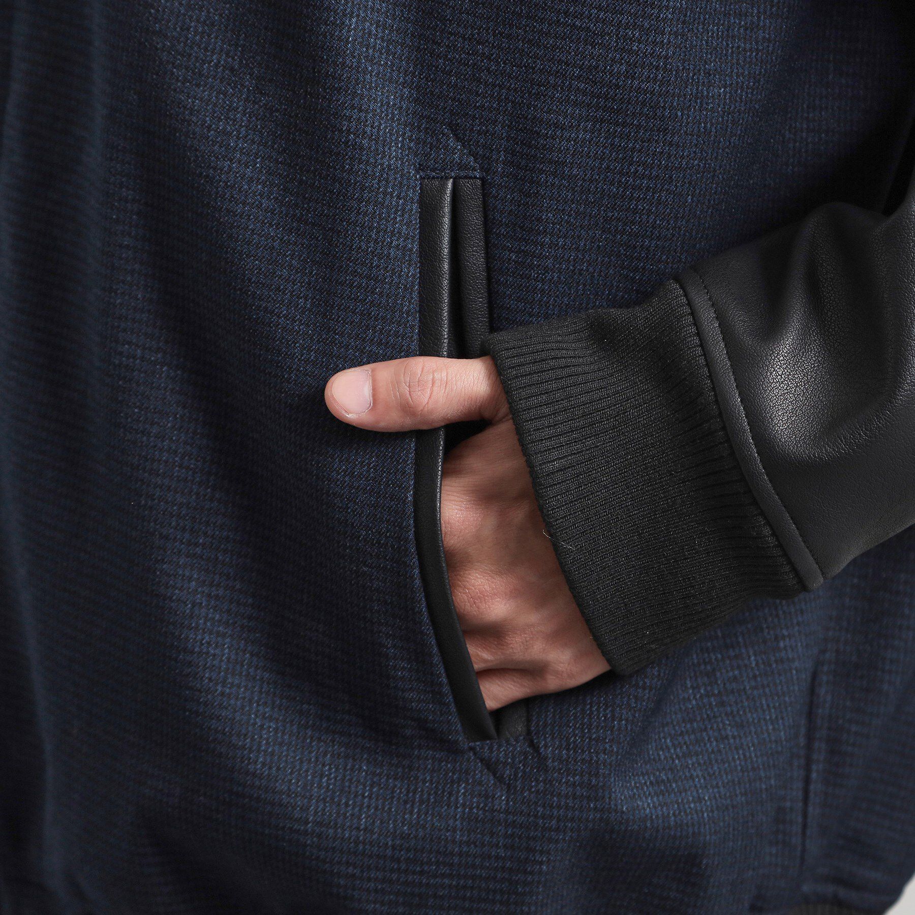 THE SHOP TK「【1ランク上の大人カジュアルに】異素材コンビ リブブルゾン」|ブルゾン・スタジャン|