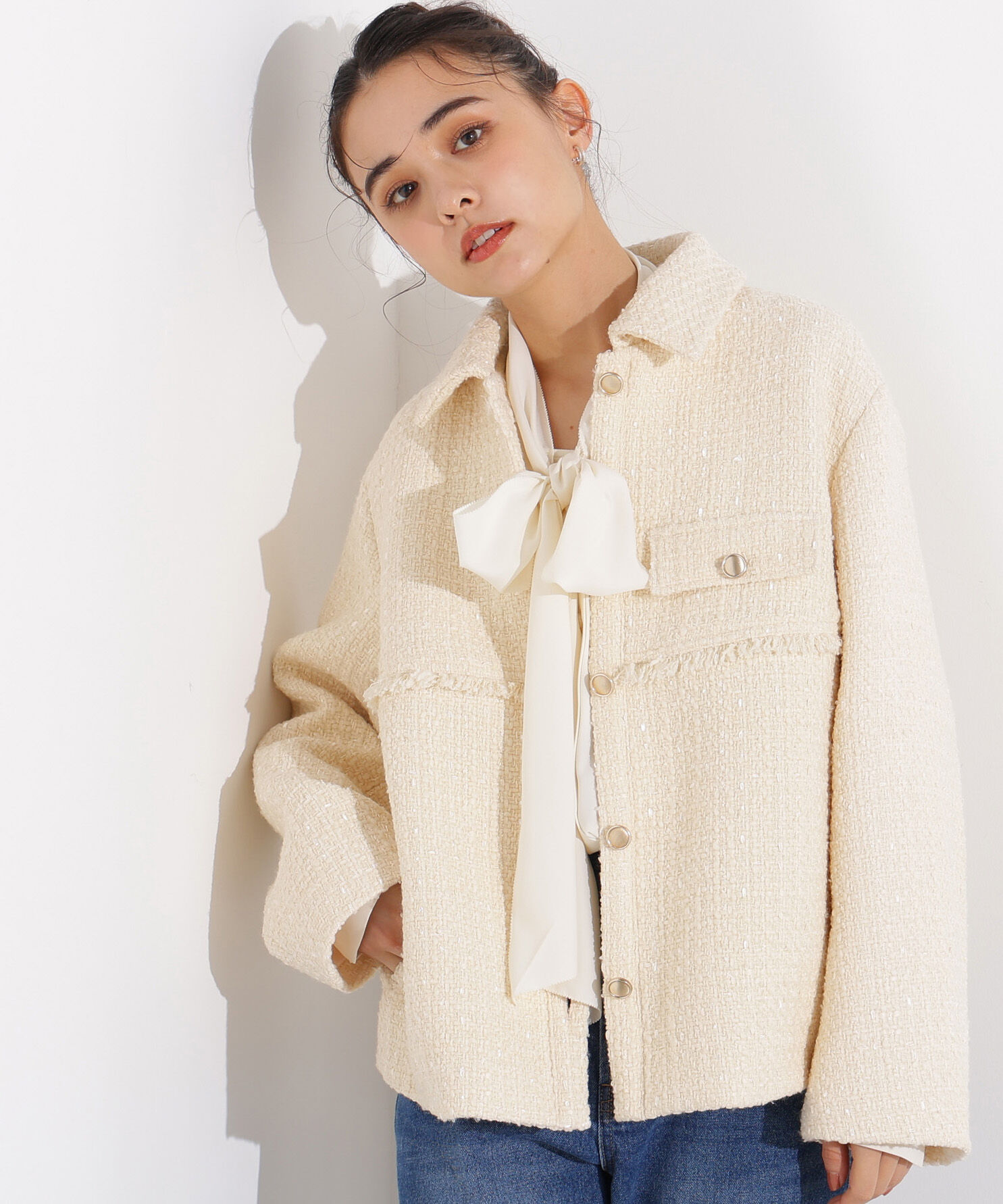  「ツイード SETUP ブルゾン」|その他|オフ1