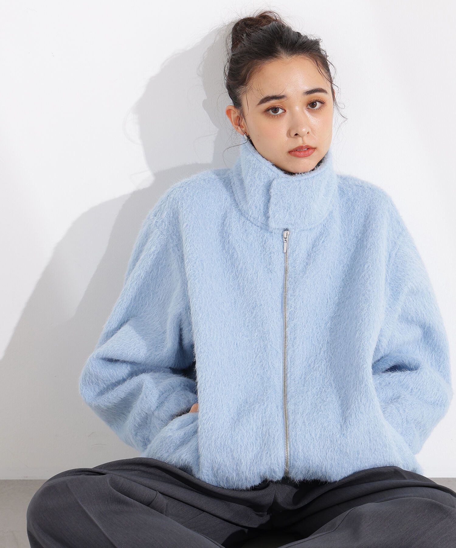  「スタンドネックシャギーブルゾン」|ブルゾン・スタジャン|