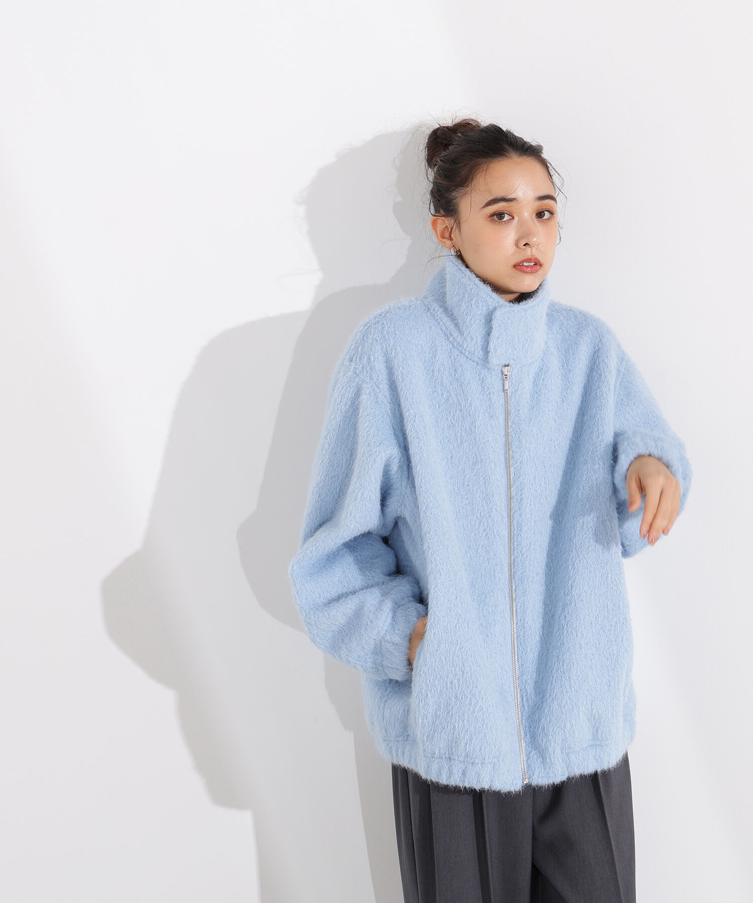  「スタンドネックシャギーブルゾン」|ブルゾン・スタジャン|