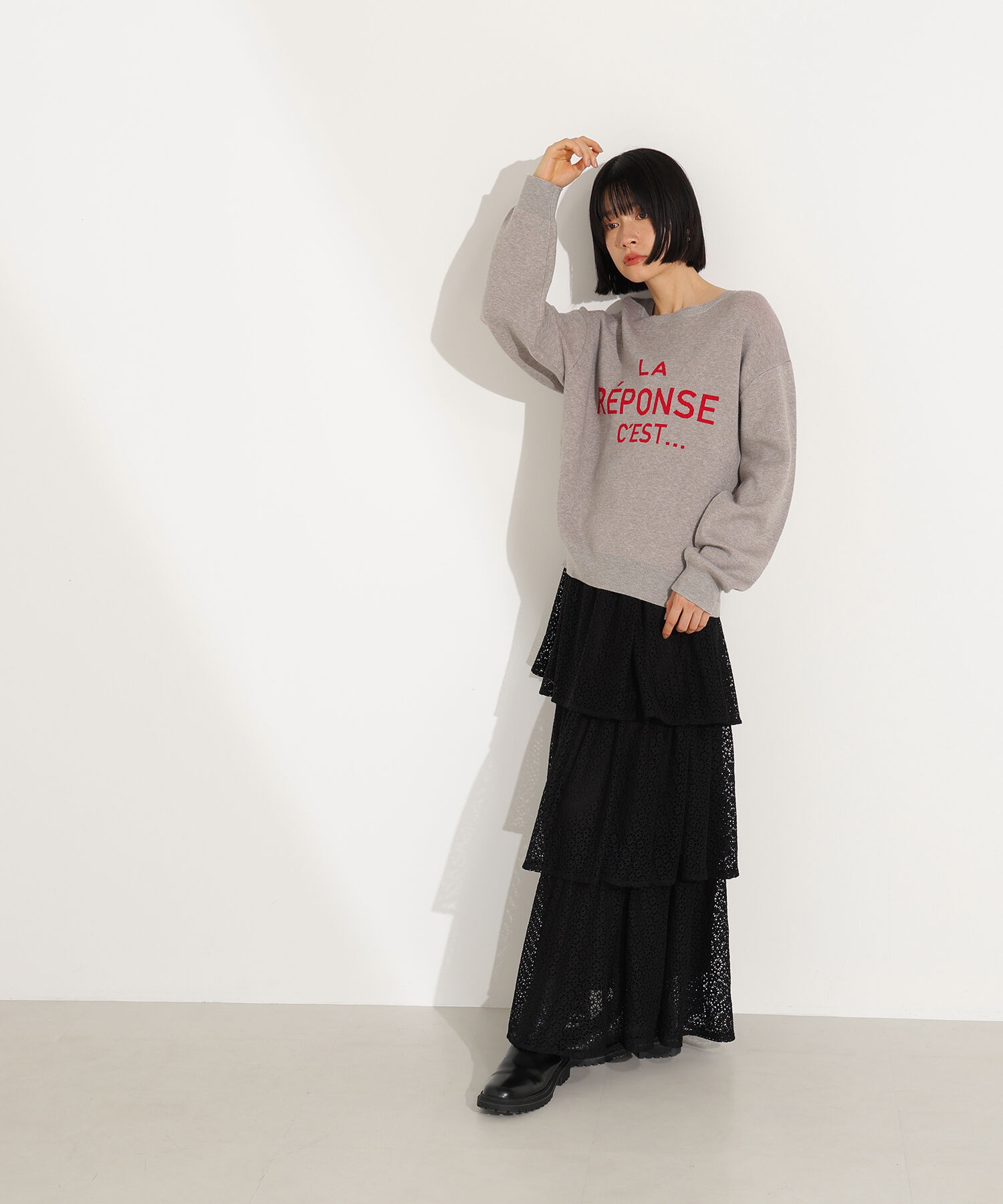  「フレンチロゴジャガードニット」|ニット・セーター|