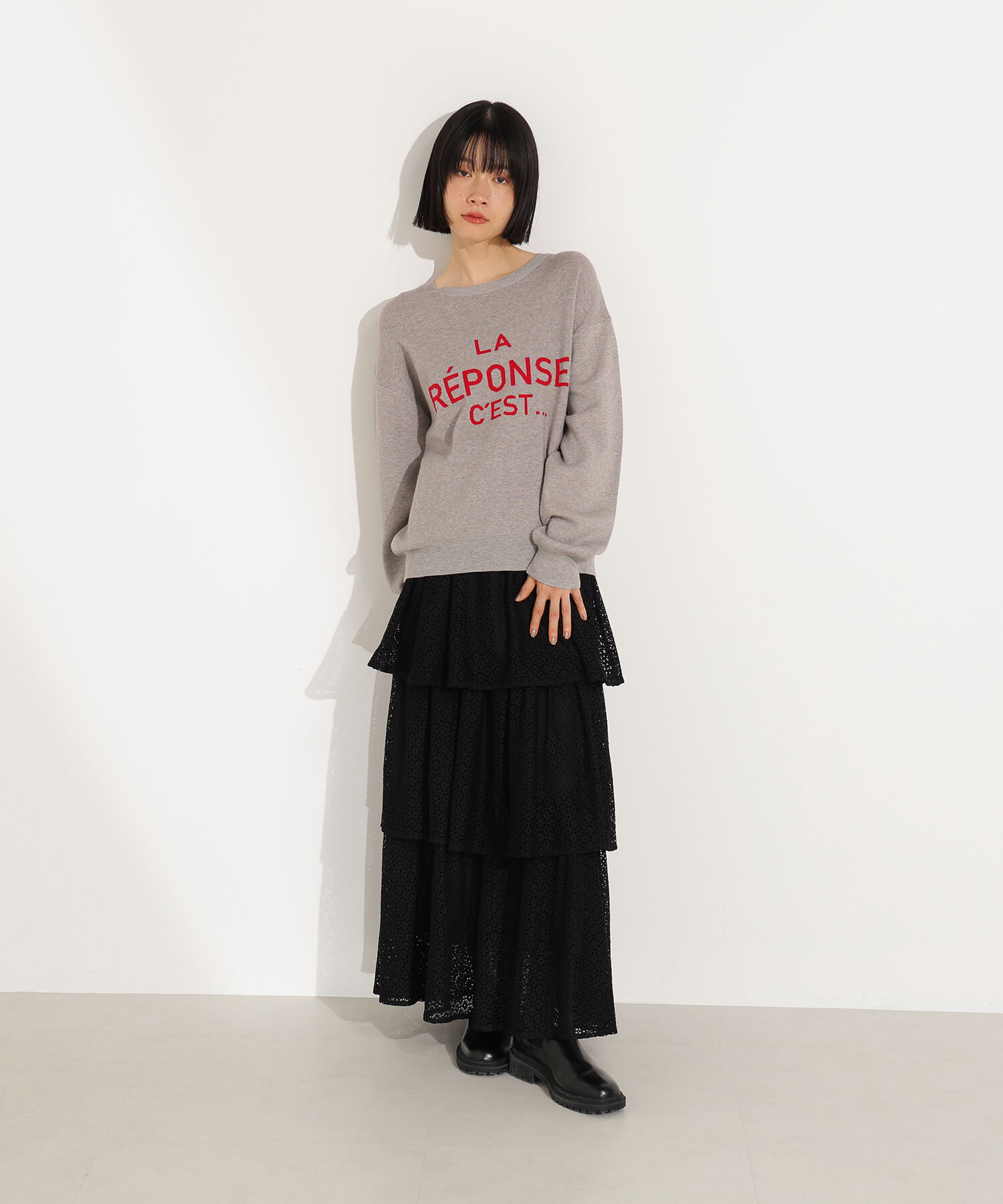  「フレンチロゴジャガードニット」|ニット・セーター|