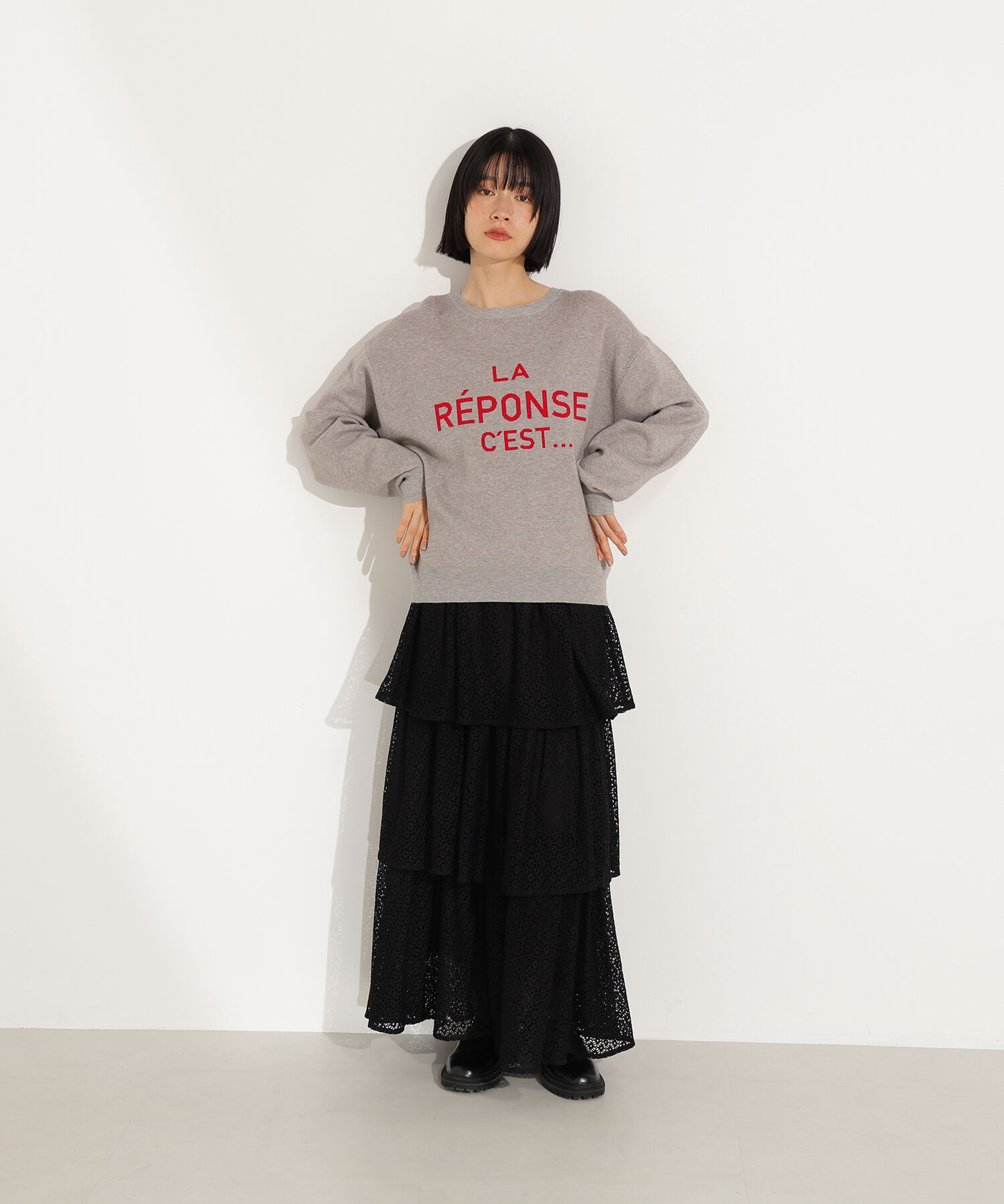  「フレンチロゴジャガードニット」|ニット・セーター|